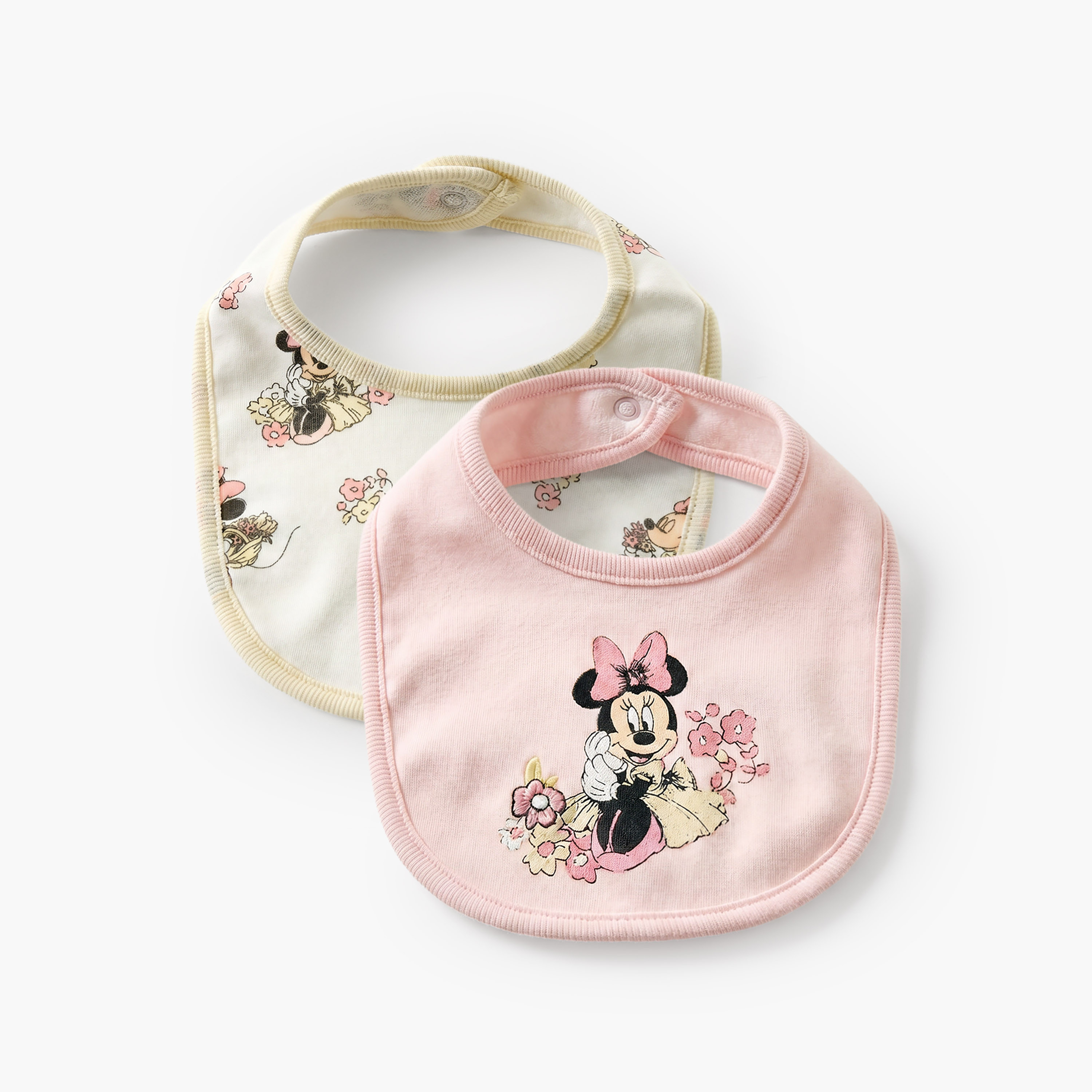 Pack of 2 Disney Baby Bib with Minnie Mouse Print-baby-feeding-bibs-image-1