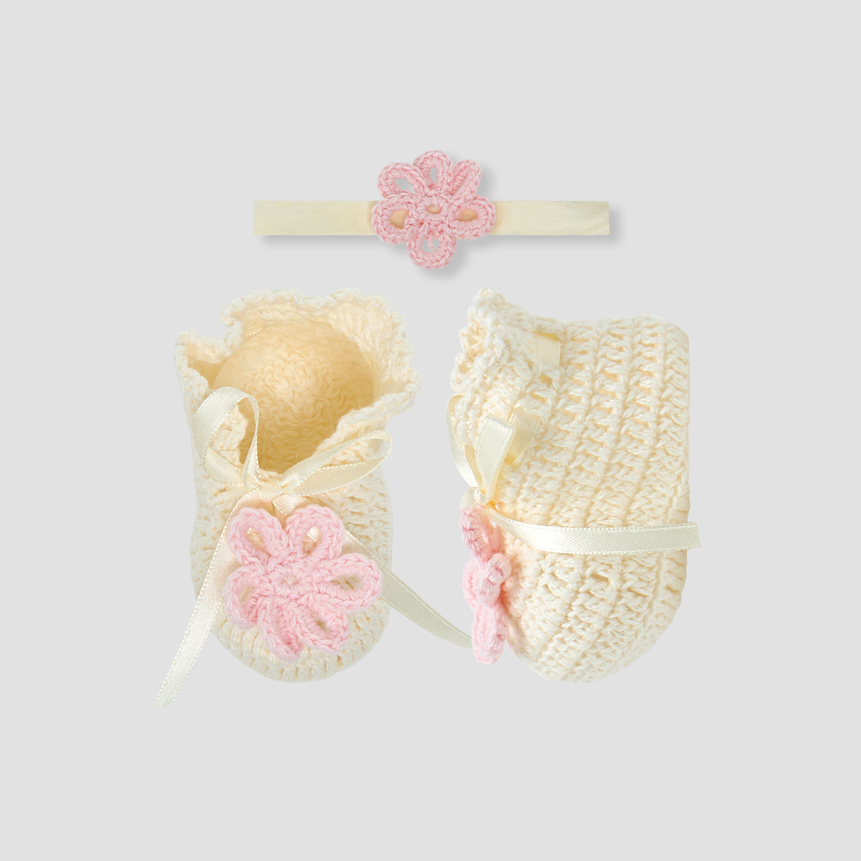 Giggles Girls Booties with Headband - Cotton - Set of 2-baby-girls-accessories-hairaccessories-image-1
