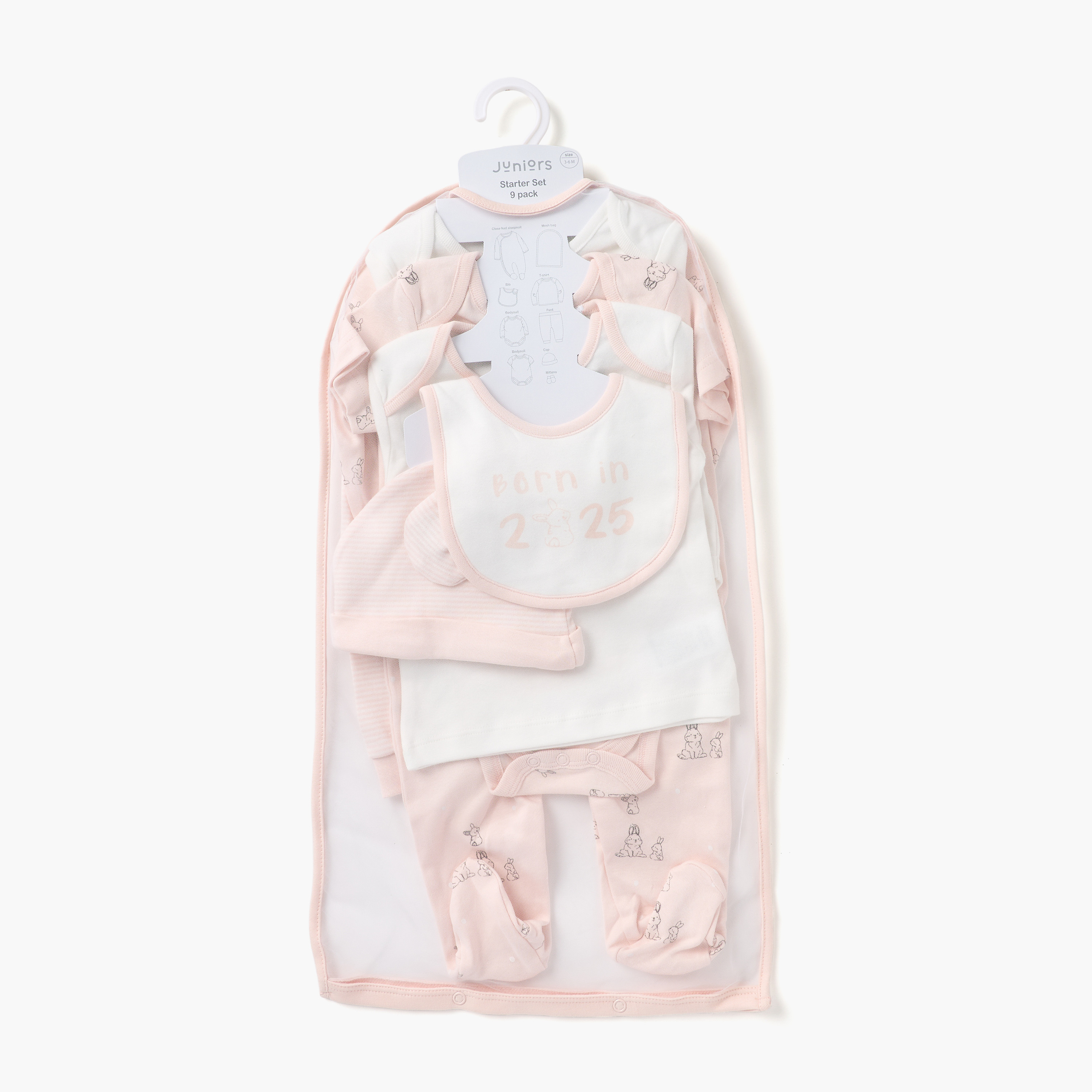 طقم ملابس 8 قطع بطبعات أرنب من جونيورز-baby-girls-clothing-setsandcoords-image-6