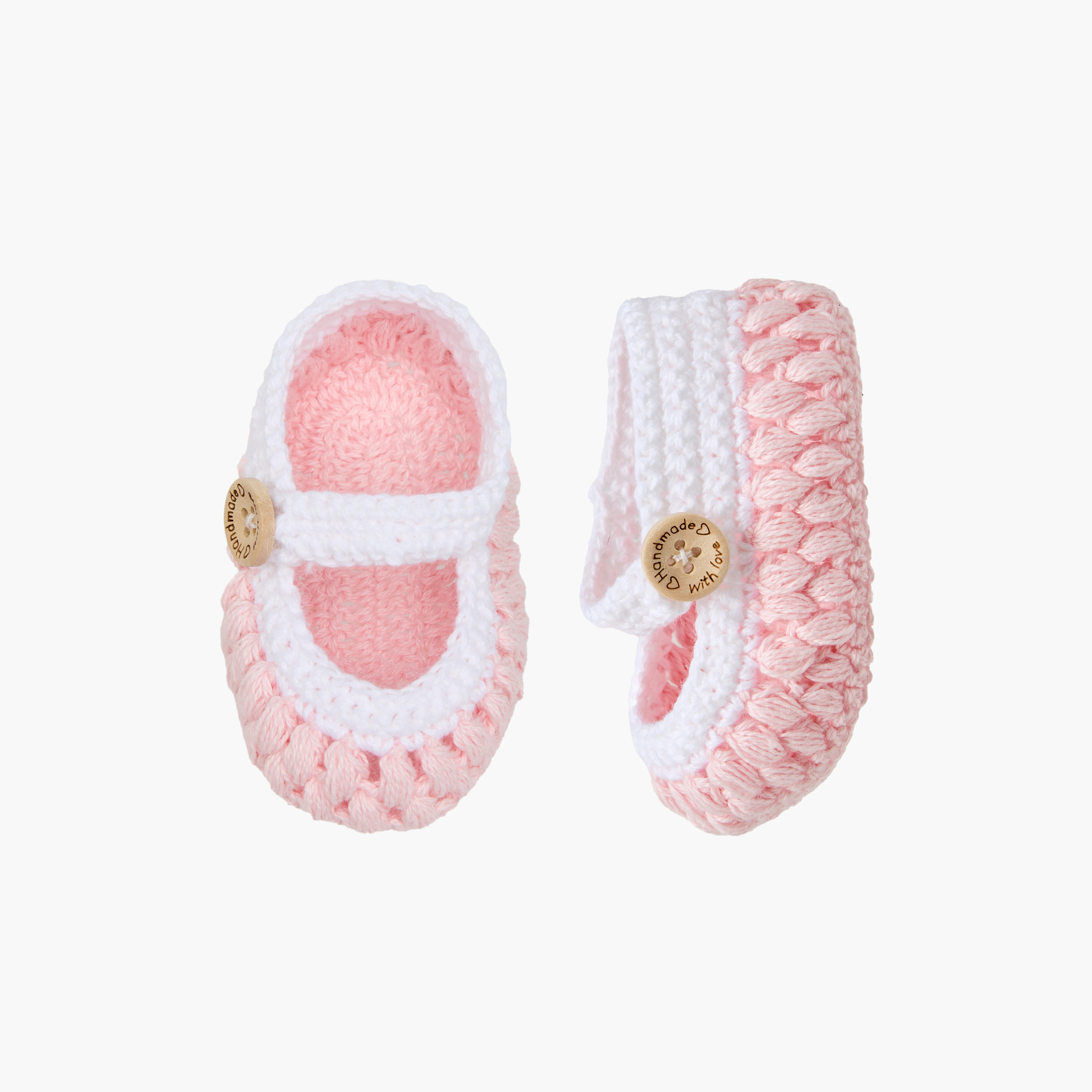 Set of 2 Giggles Booties and Headband with Crochet Design-baby-girls-accessories-hairaccessories-image-1