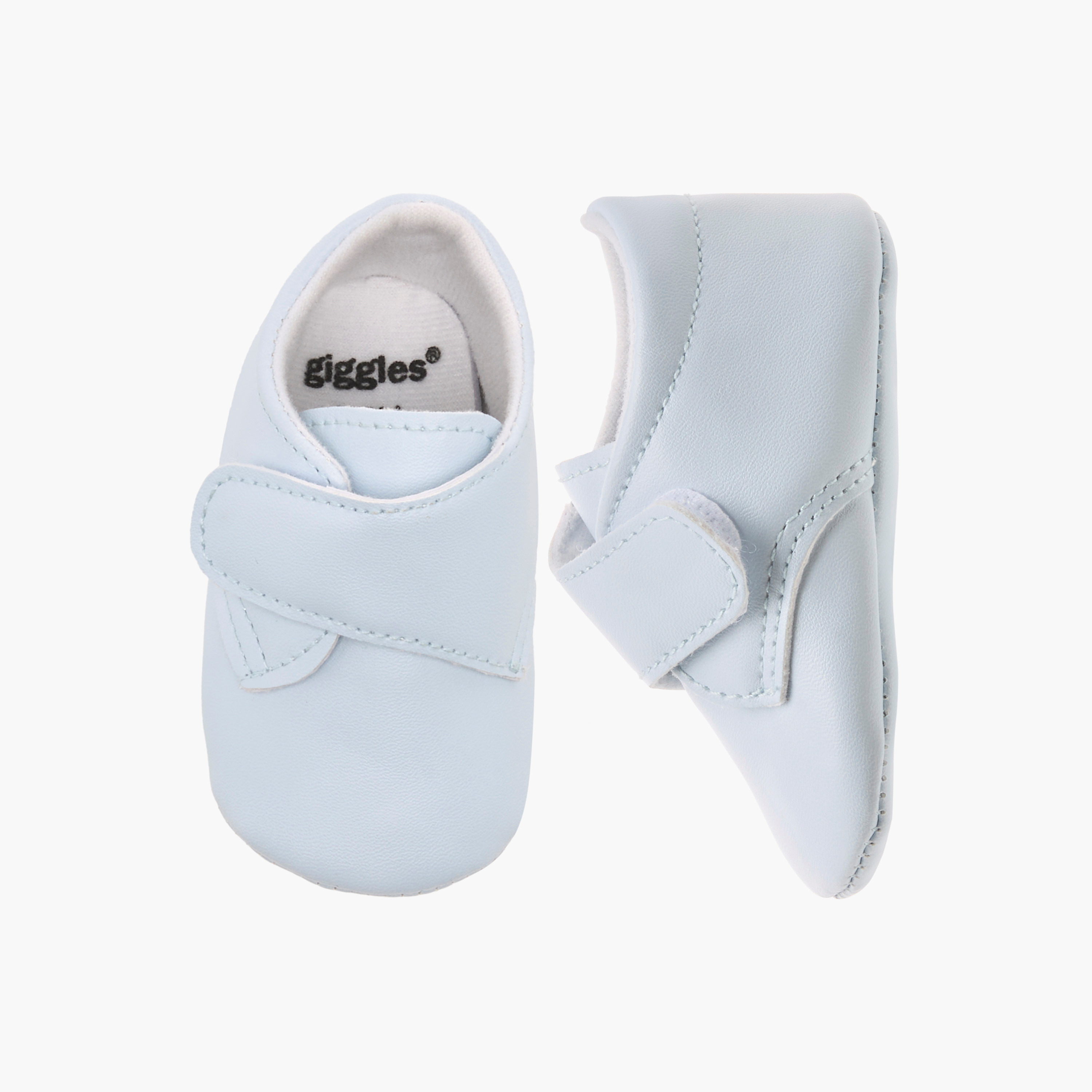 Giggles Solid Faux Leather Booties with Hook and Loop Closure-baby-boys-shoes-closedshoes-image-1