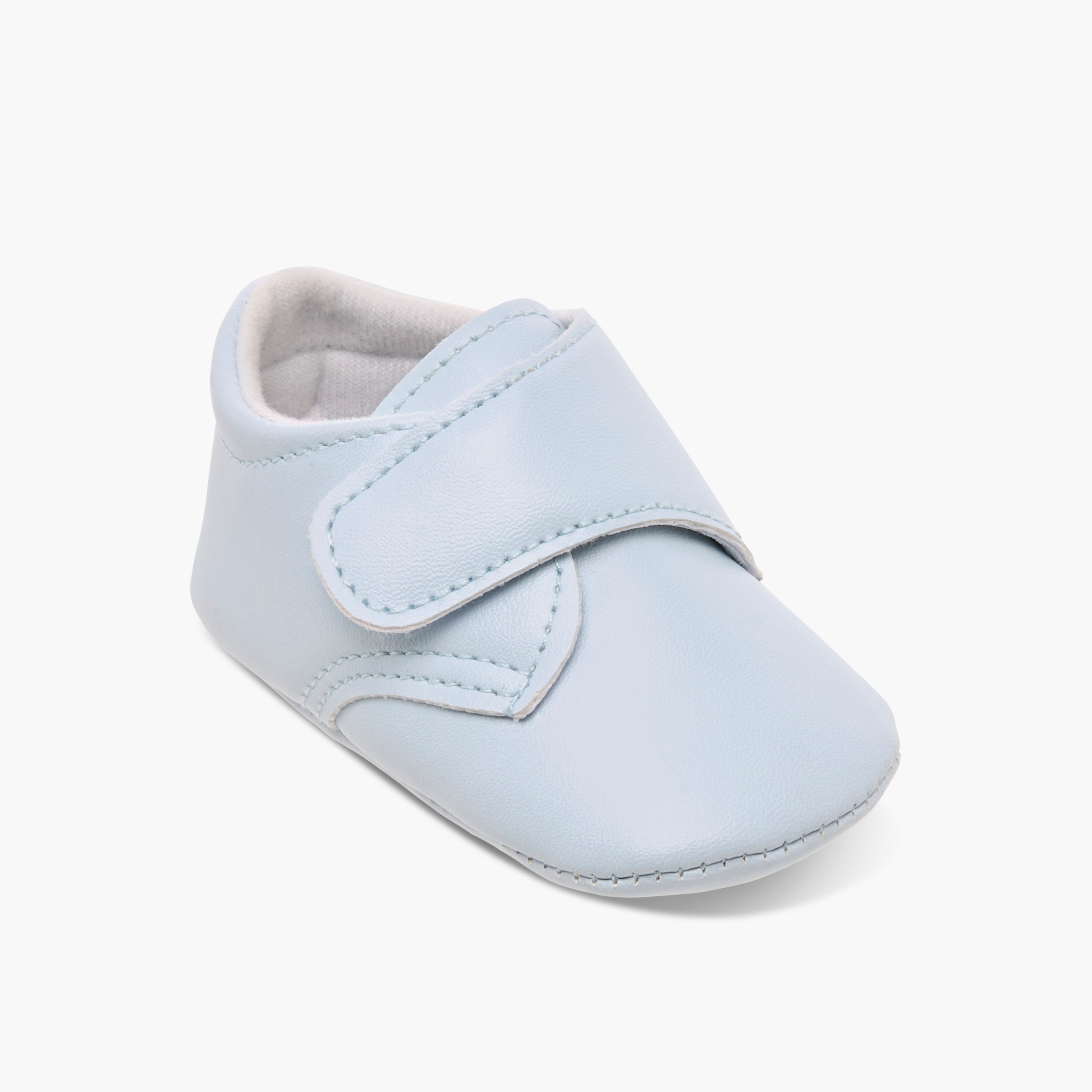 Giggles Solid Faux Leather Booties with Hook and Loop Closure-baby-boys-shoes-closedshoes-image-2