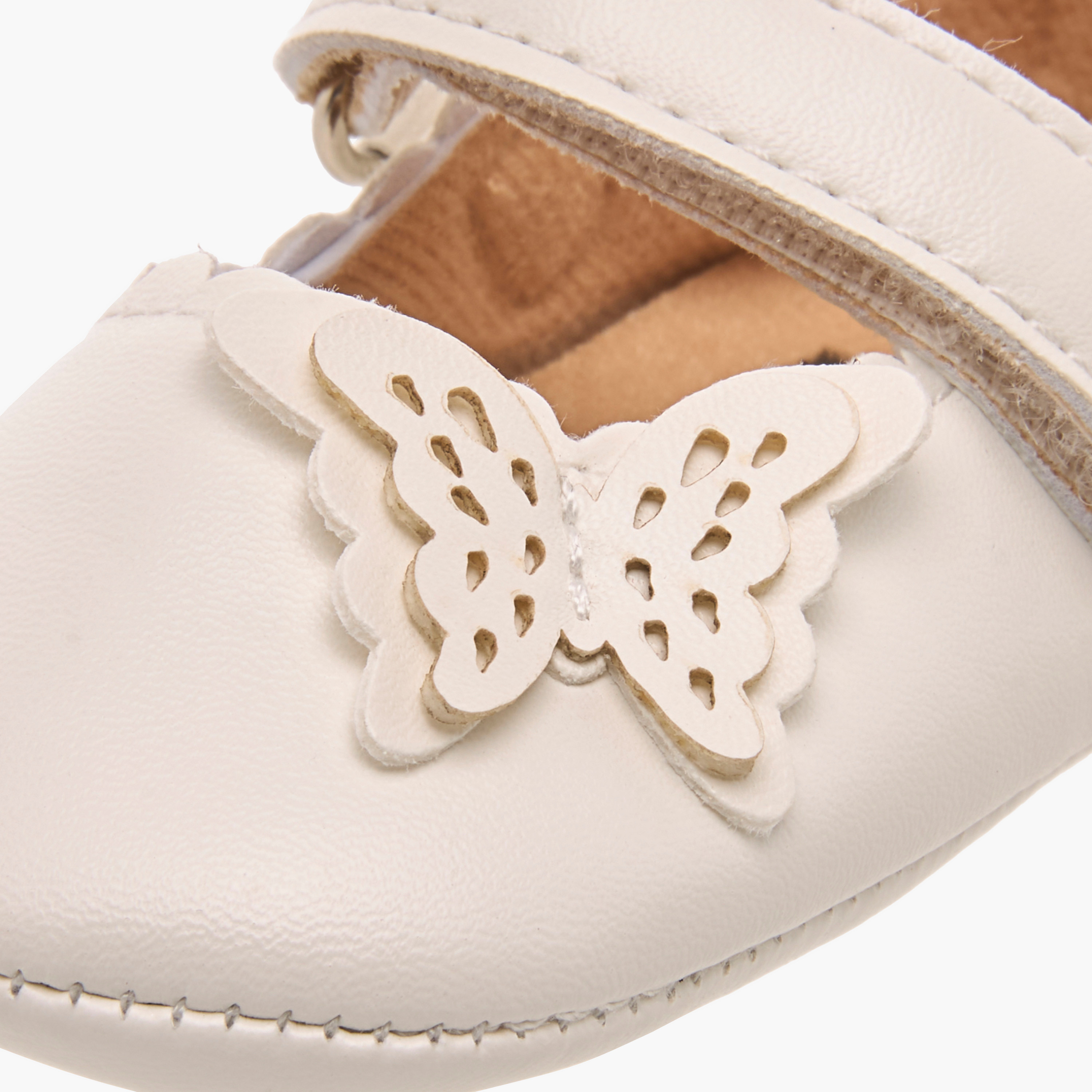 Giggles Butterfly Accent Booties with Hook and Loop Closure-baby-girls-shoes-closedshoes-image-4