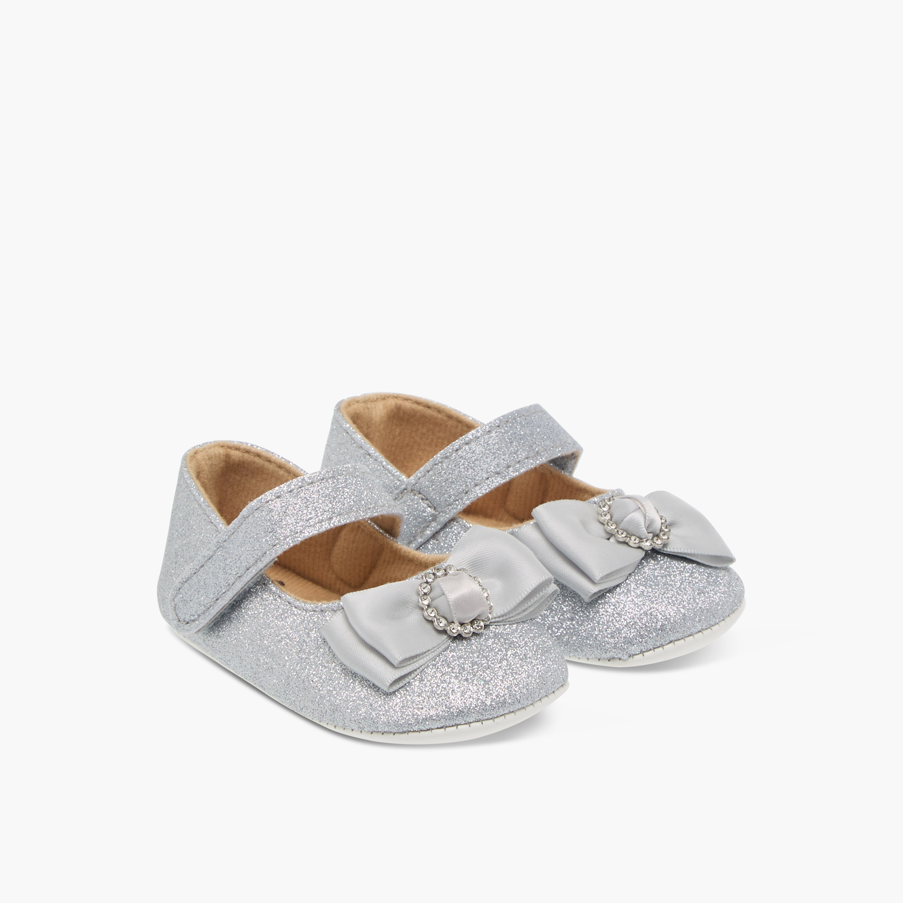 Giggles Bow Embellished Booties-baby-girls-shoes-booties-image-1