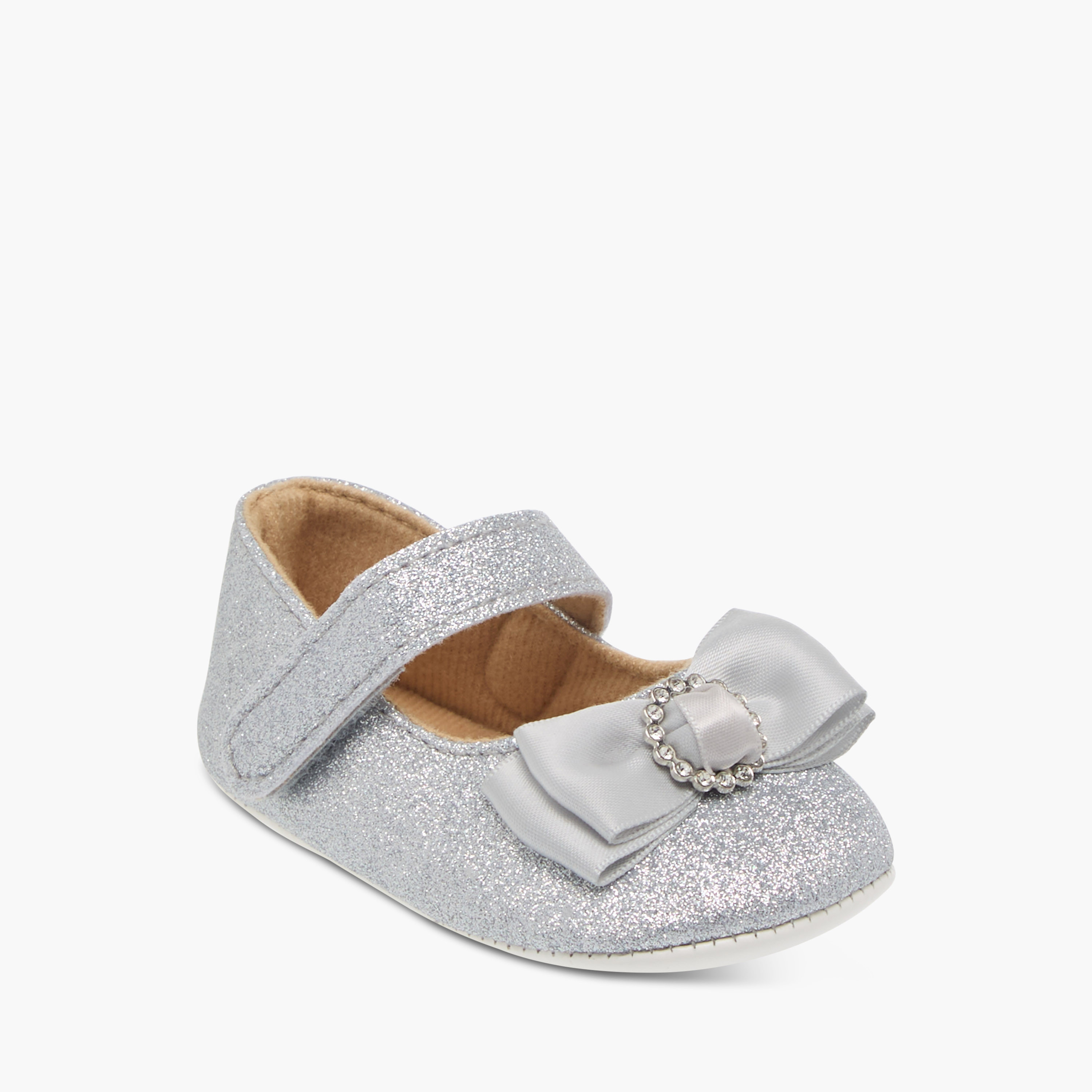 Giggles Bow Embellished Booties-baby-girls-shoes-booties-image-2