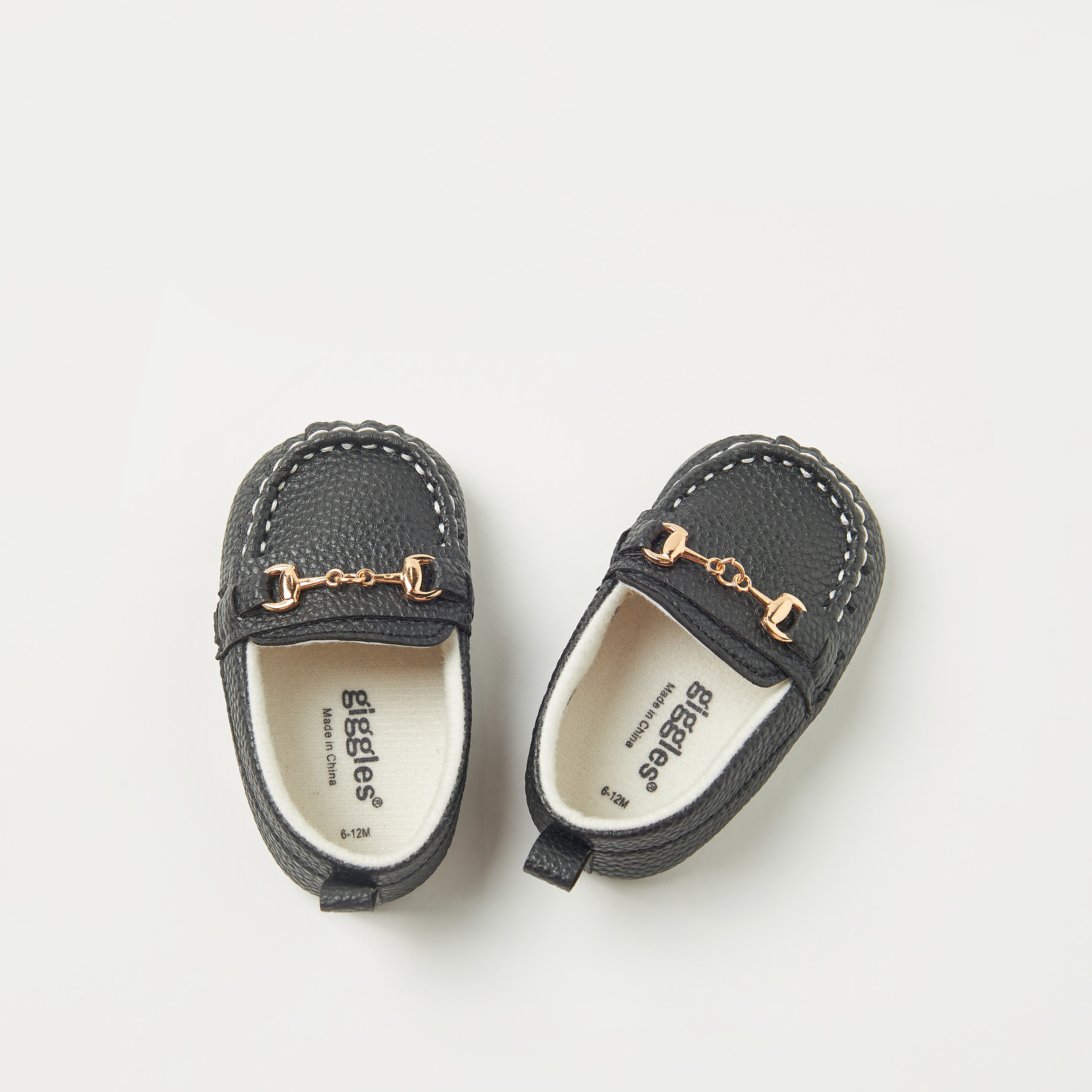 Giggles Textured Slip-On Booties with Metal Accent-baby-boys-shoes-closedshoes-image-1