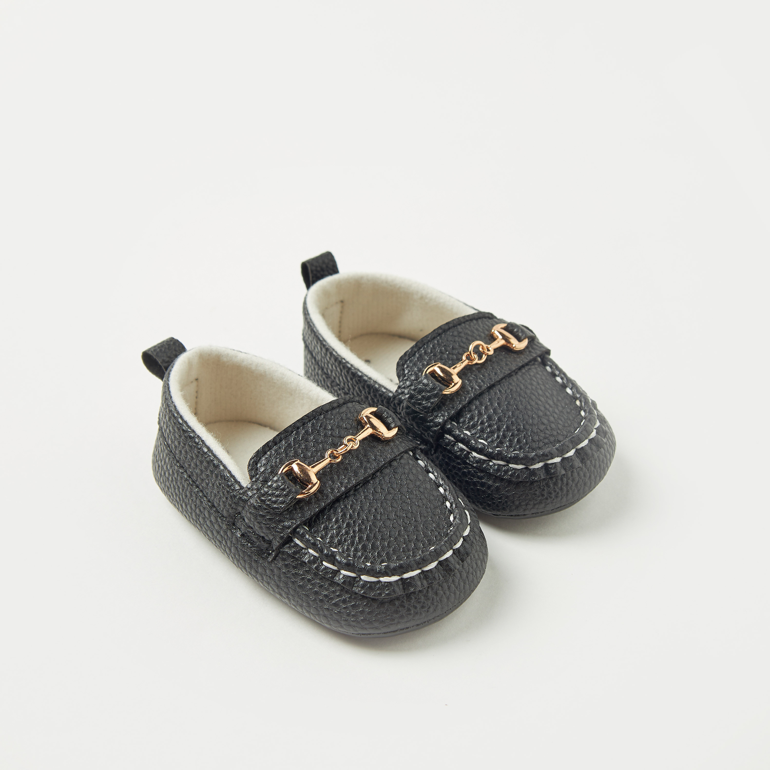 Giggles Textured Slip-On Booties with Metal Accent-baby-boys-shoes-closedshoes-image-2