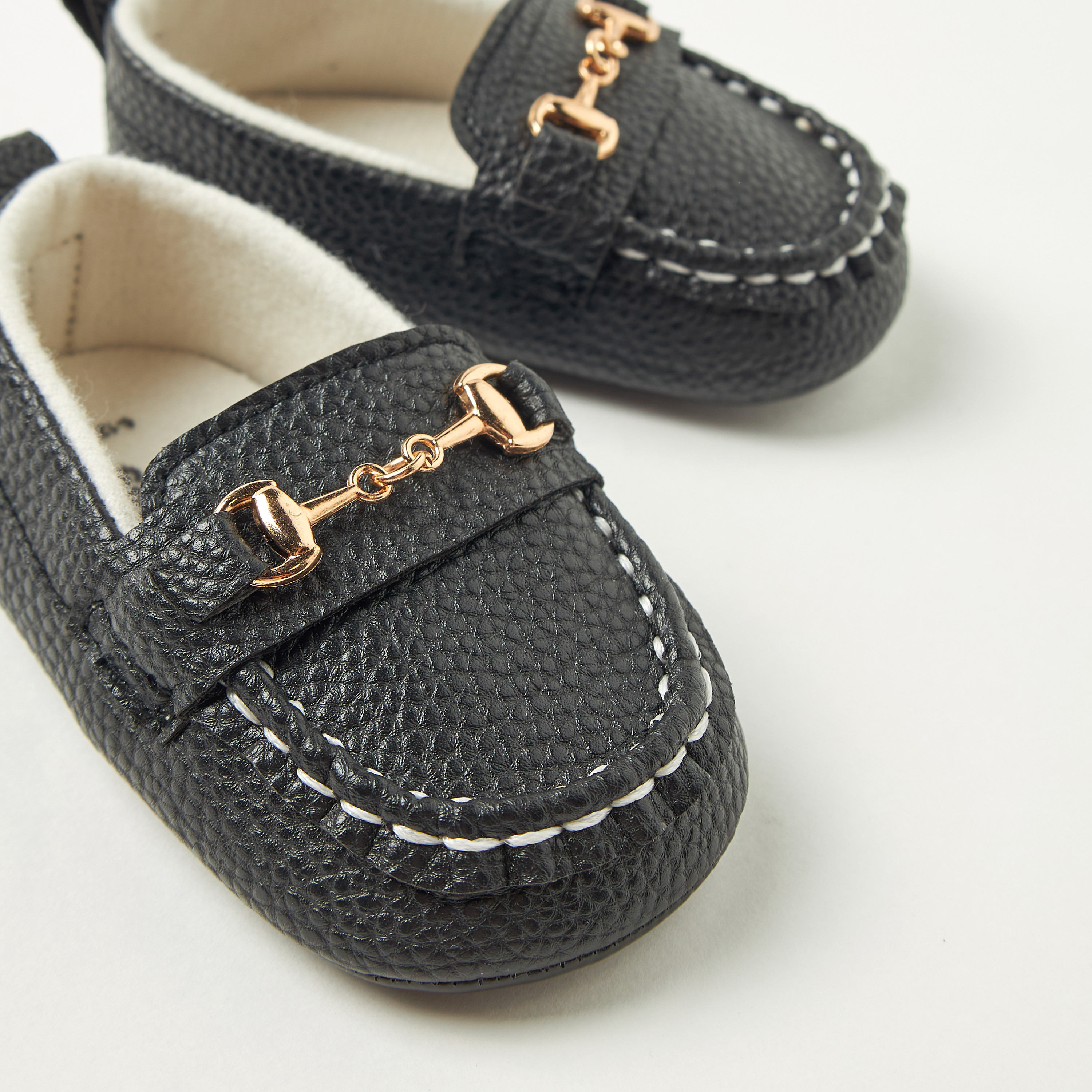 Giggles Textured Slip-On Booties with Metal Accent-baby-boys-shoes-closedshoes-image-3