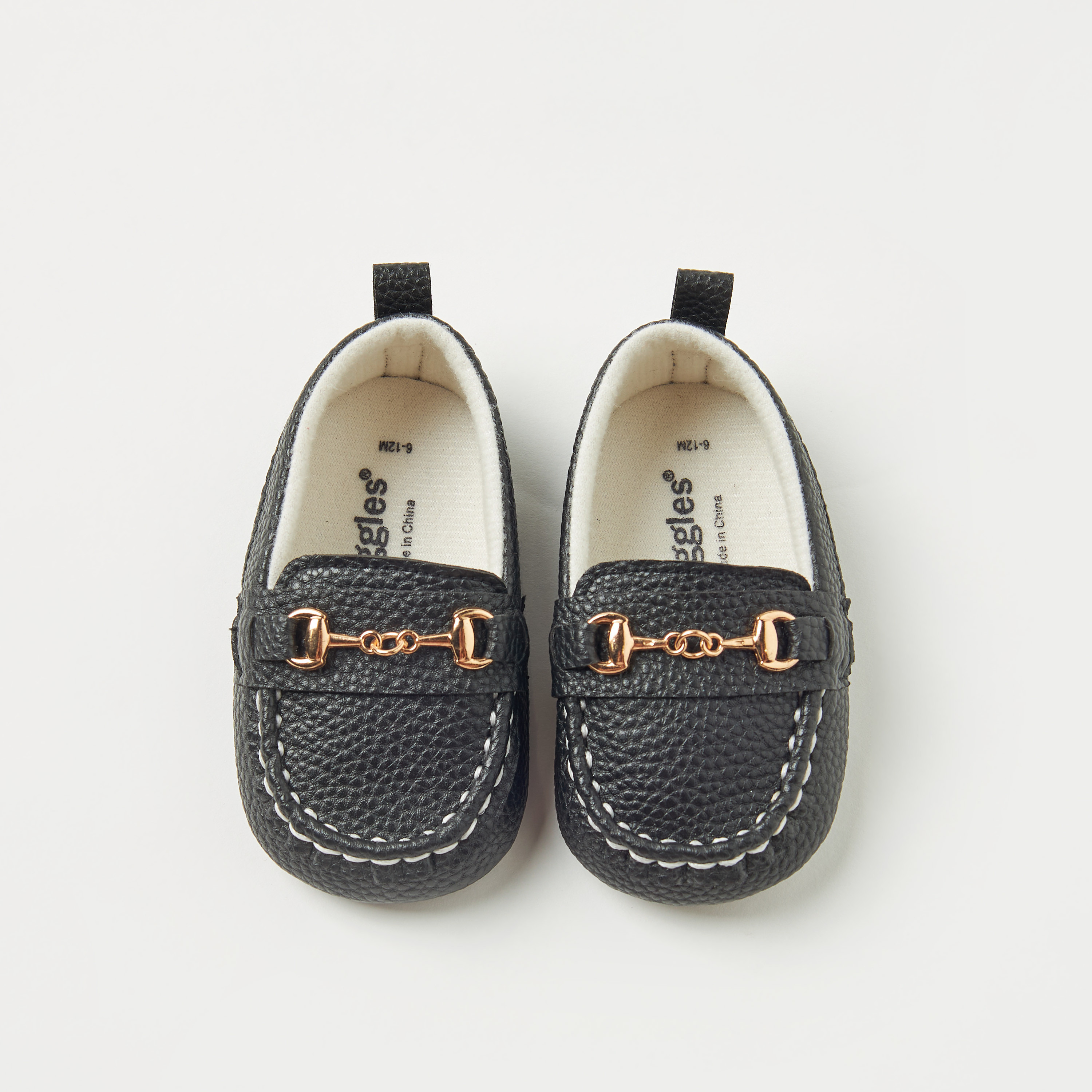 Giggles Textured Slip-On Booties with Metal Accent-baby-boys-shoes-closedshoes-image-5