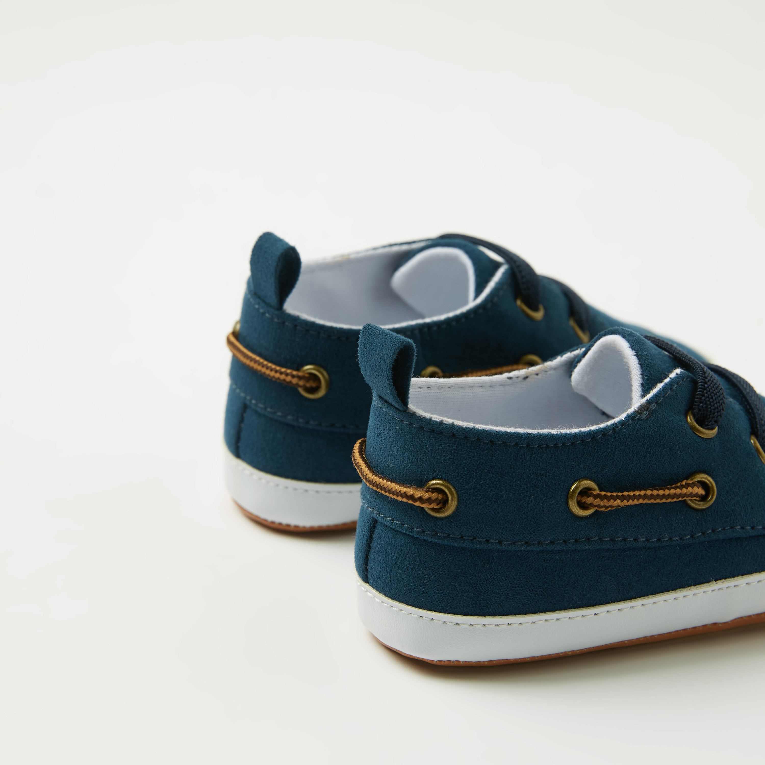Giggles Solid Slip-On Booties with Lace Detail and Pull Tabs-baby-boys-shoes-closedshoes-image-4