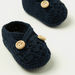 Giggles Textured Booties with Button Detail-Booties-thumbnail-2