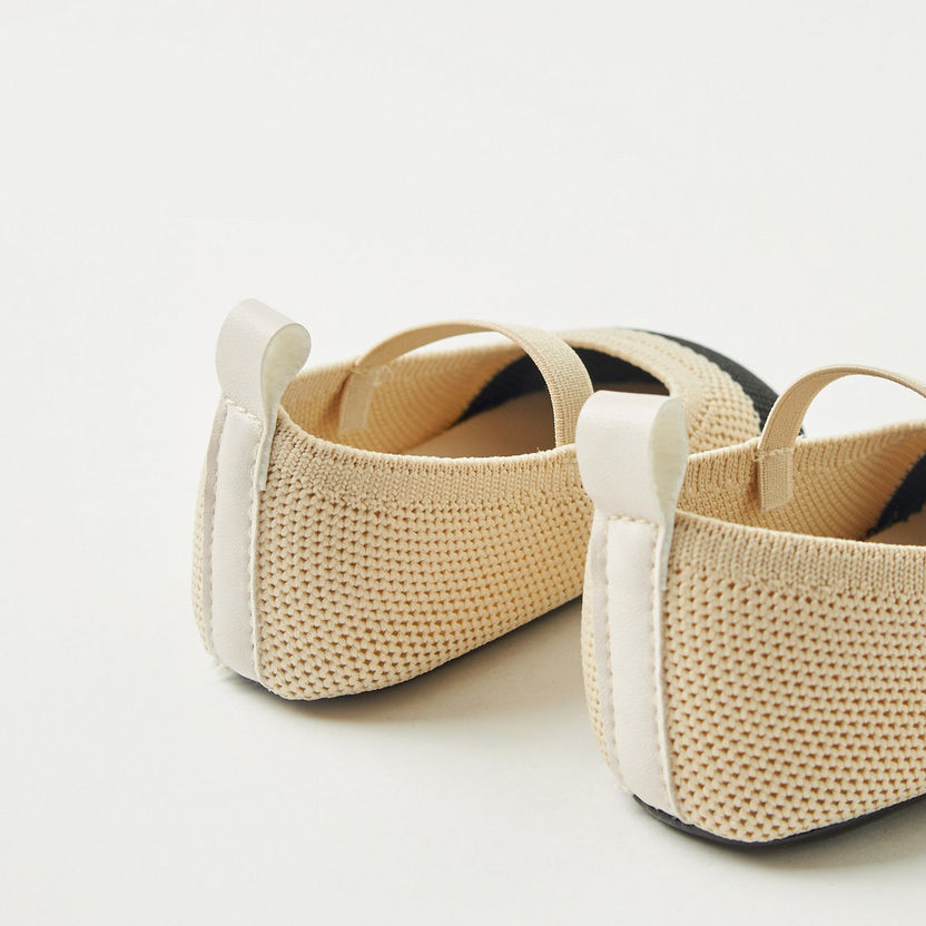 Giggles Knit Textured Slip-On Booties with Elasticated Strap-Casual-image-3