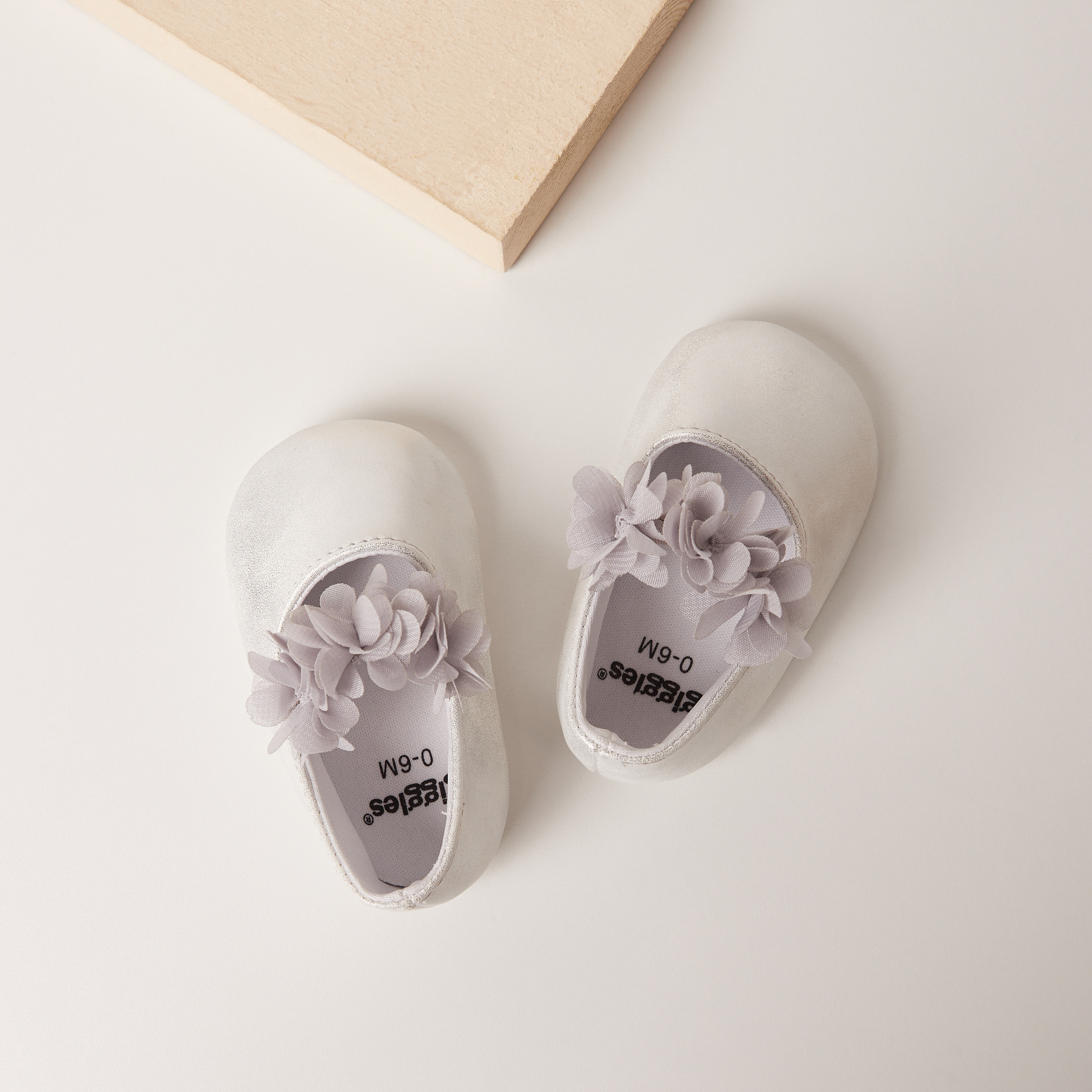 Giggles Floral Accent Slip-On Booties with Elastic Strap-baby-boys-shoes-closedshoes-image-1