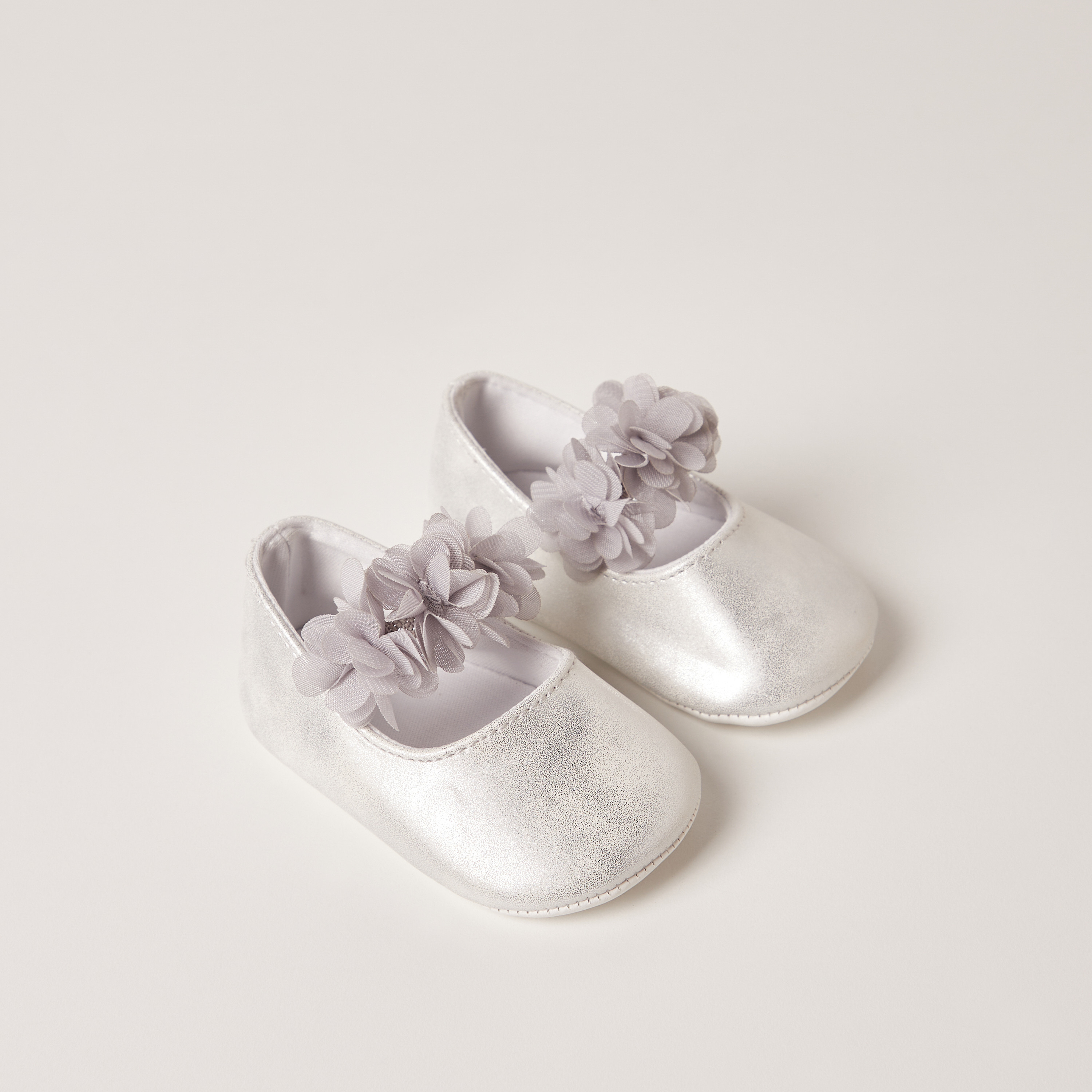 Giggles Floral Accent Slip-On Booties with Elastic Strap-baby-boys-shoes-closedshoes-image-2