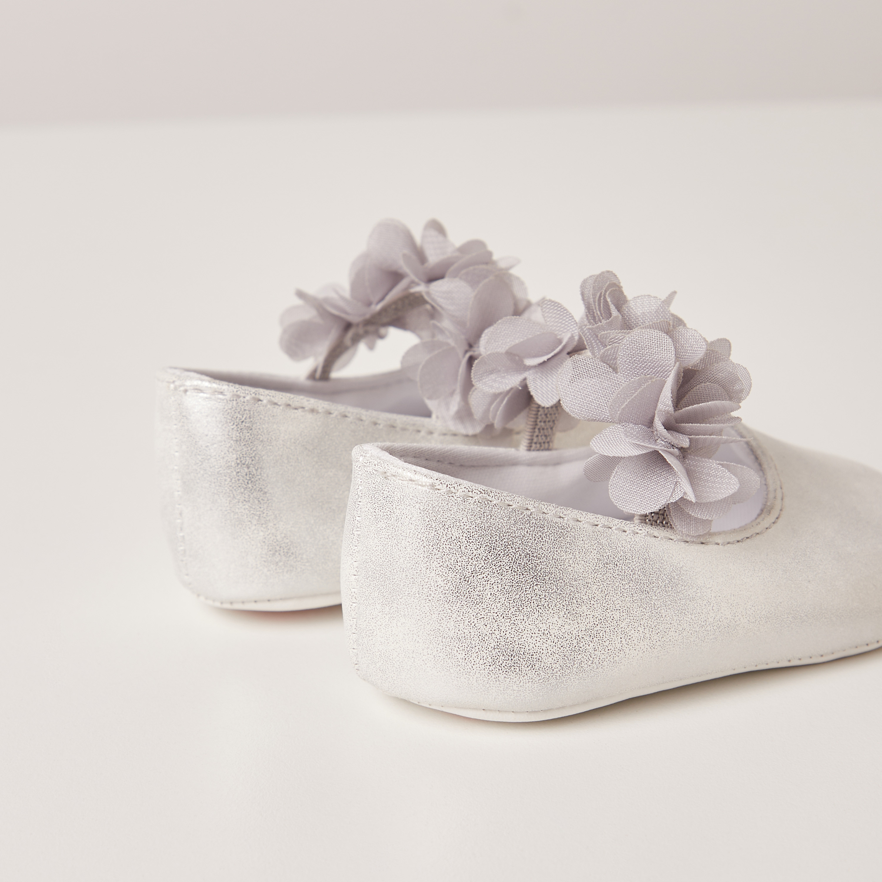 Giggles Floral Accent Slip-On Booties with Elastic Strap-baby-boys-shoes-closedshoes-image-4