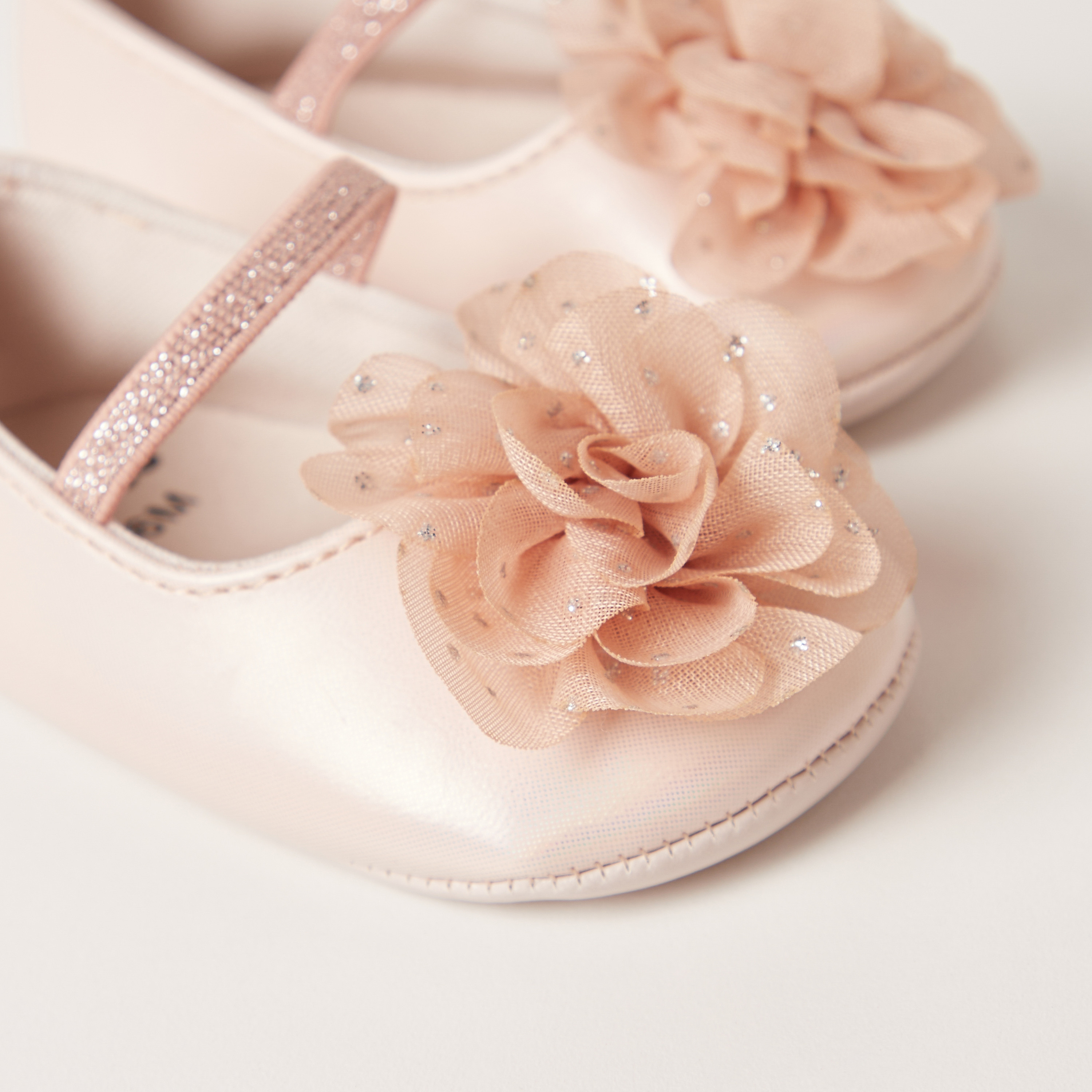 Giggles Floral Accent Slip-On Booties with Elastic Strap-baby-boys-shoes-closedshoes-image-3