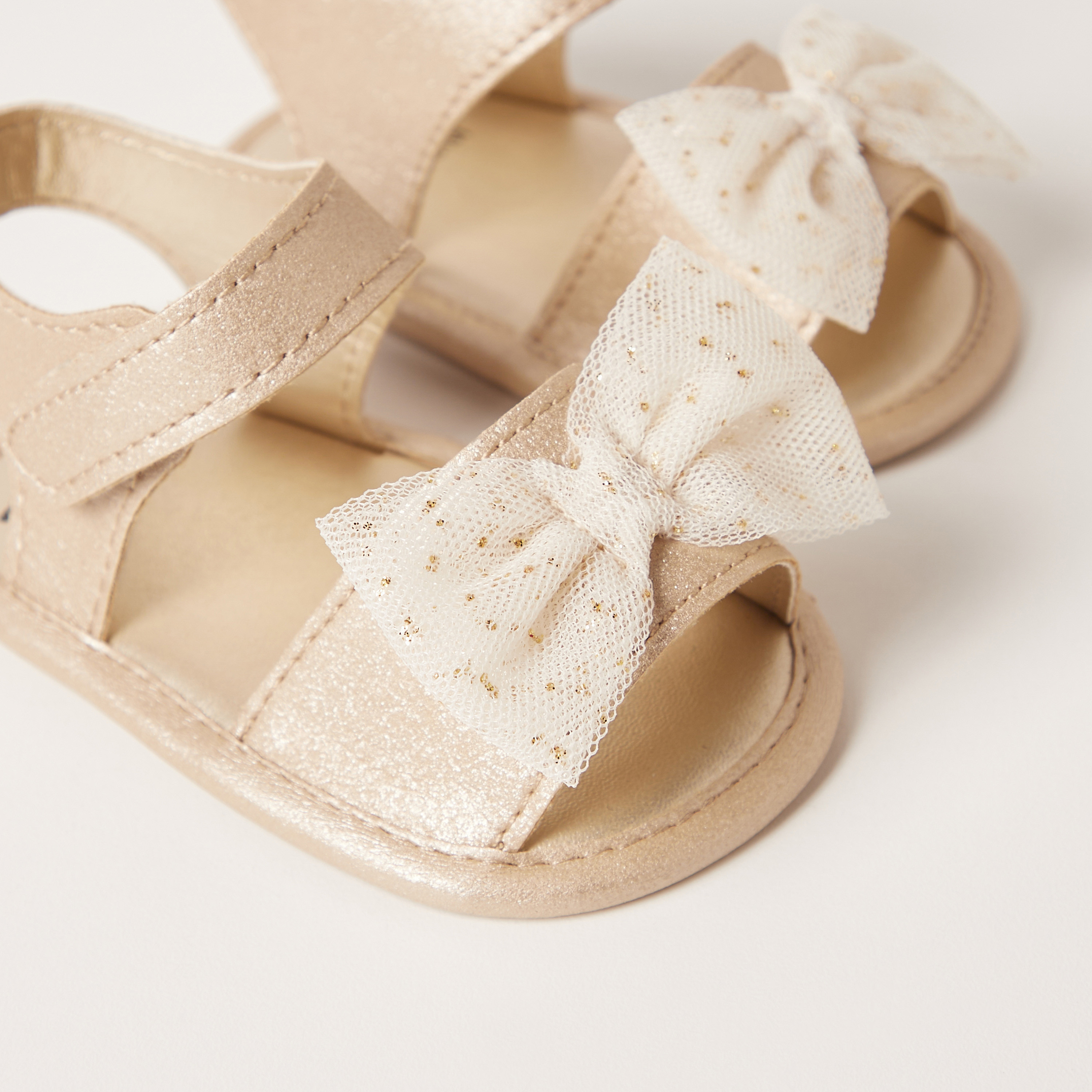 Giggles Bow Accent Booties with Hook and Loop Closure-baby-boys-shoes-closedshoes-image-3