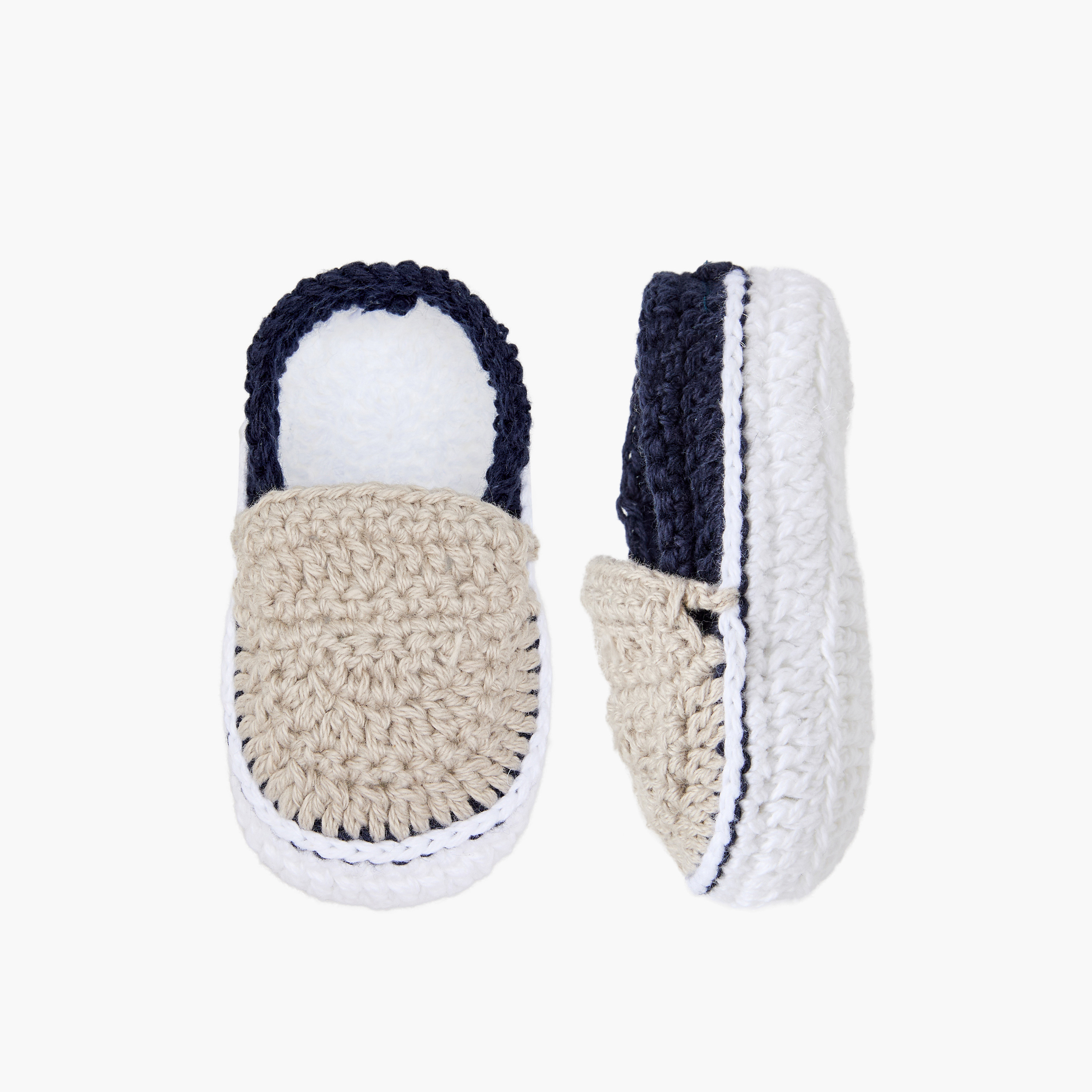 Giggles Booties with Crochet Design-baby-boys-shoes-booties-image-1