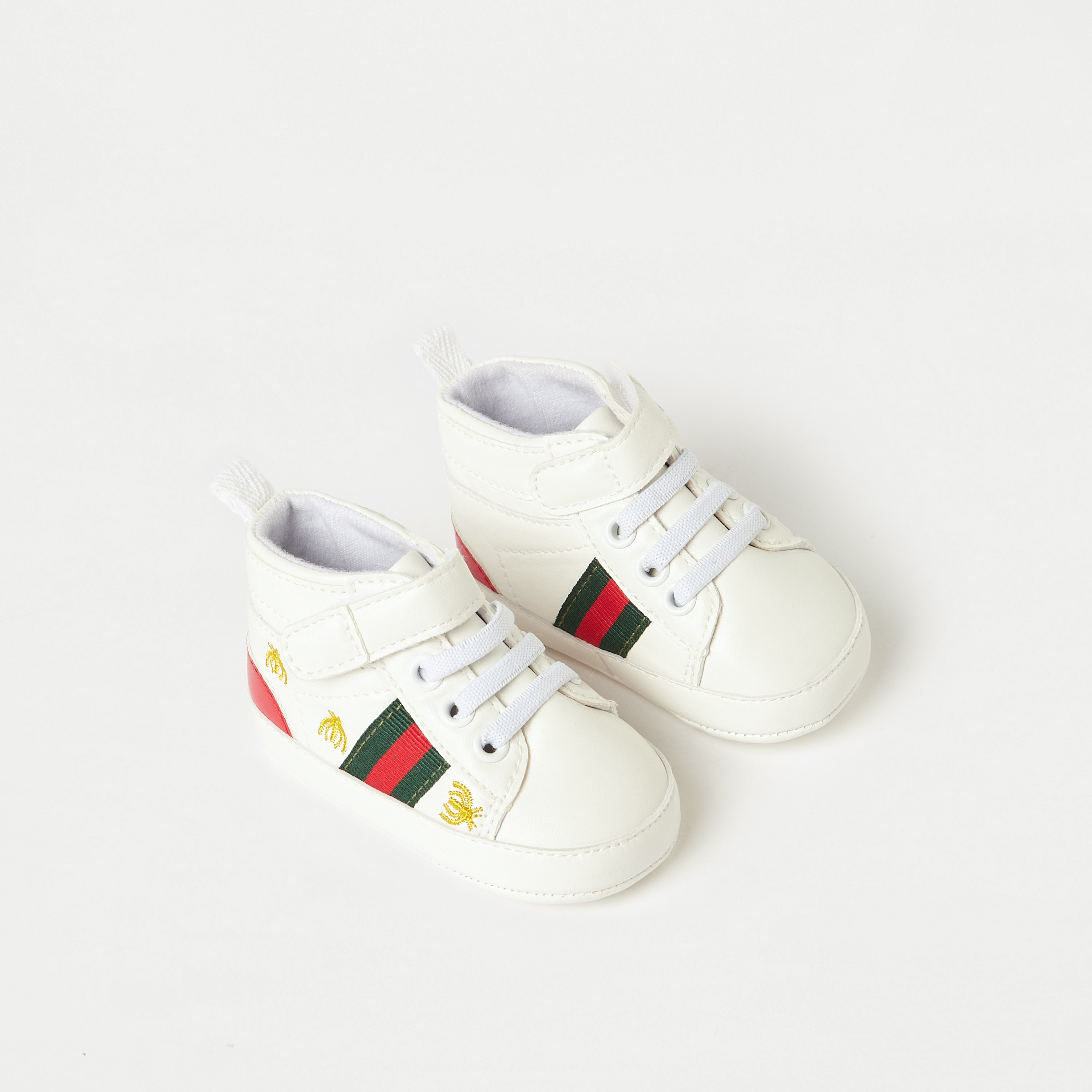 Giggles Striped Booties with Hook and Loop Closure-baby-boys-shoes-closedshoes-image-2