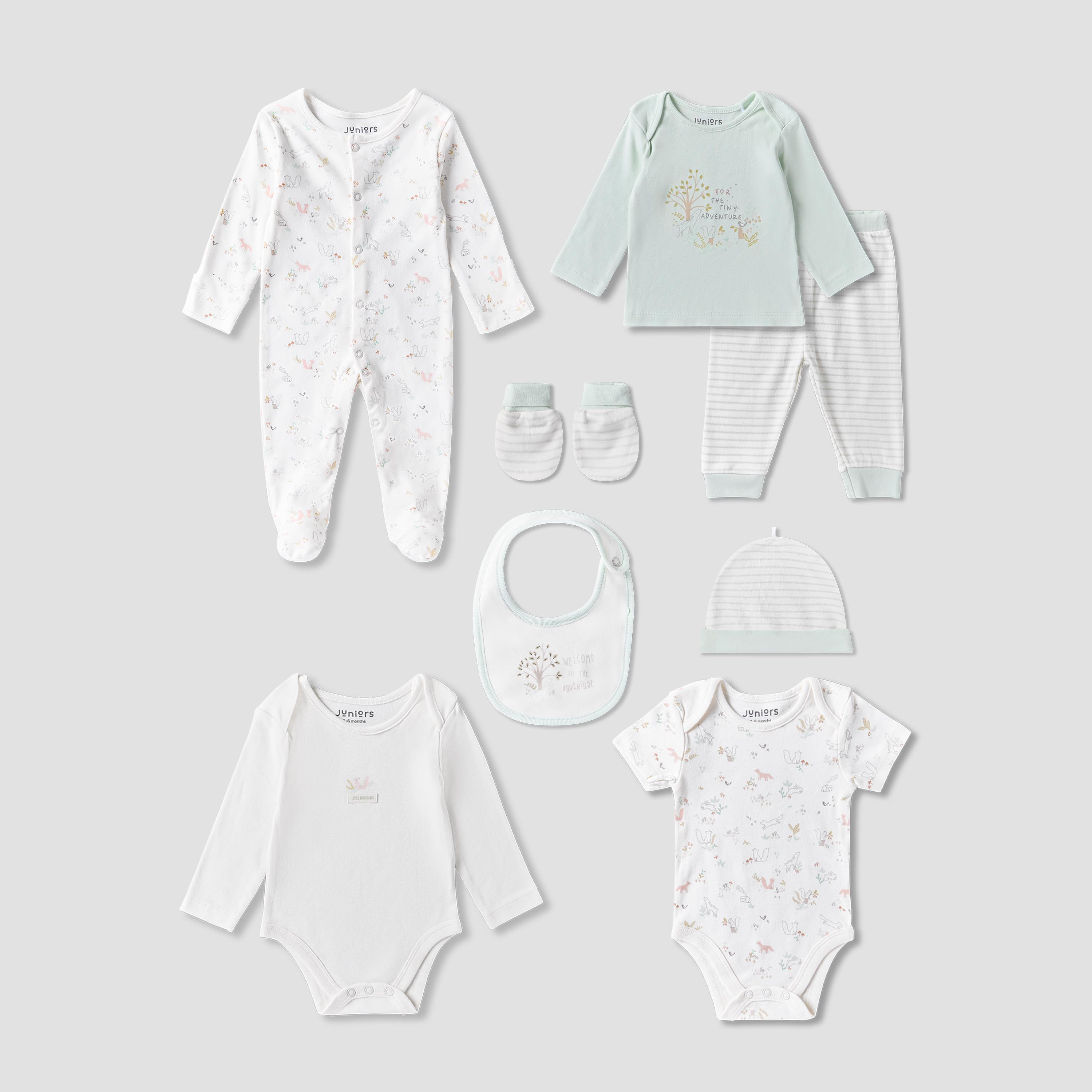 Set of 9 Juniors Clothing Gift Set with Assorted Prints-baby-girls-clothing-setsandcoords-image-2