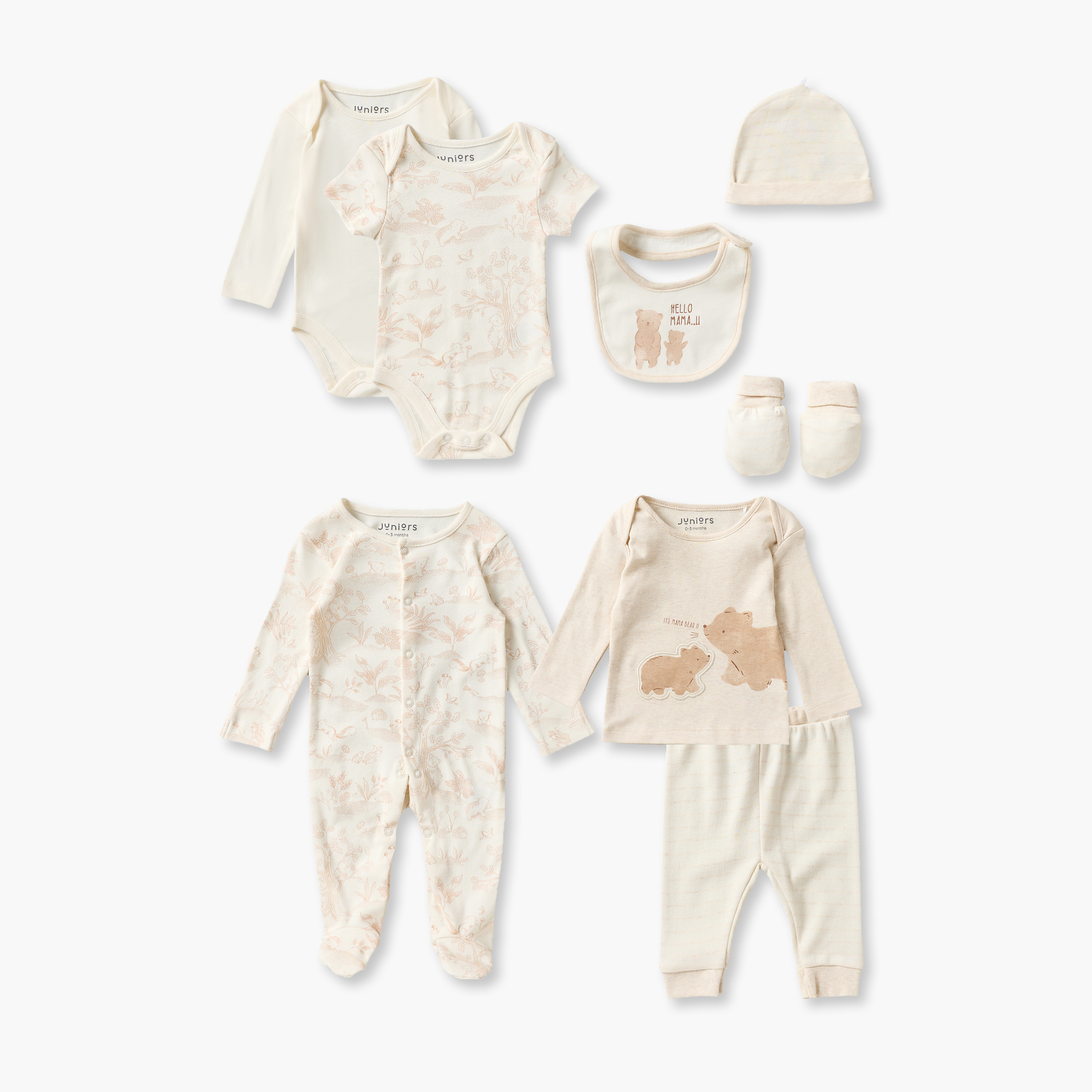Set of 9 Juniors Clothing Gift Set with Bear Print-baby-boys-clothing-setsandcoords-image-2