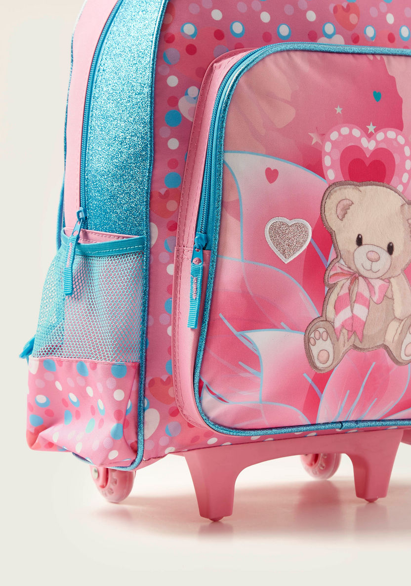 Juniors Bear Print 3-Piece Trolley Backpack Set-School Sets-image-3