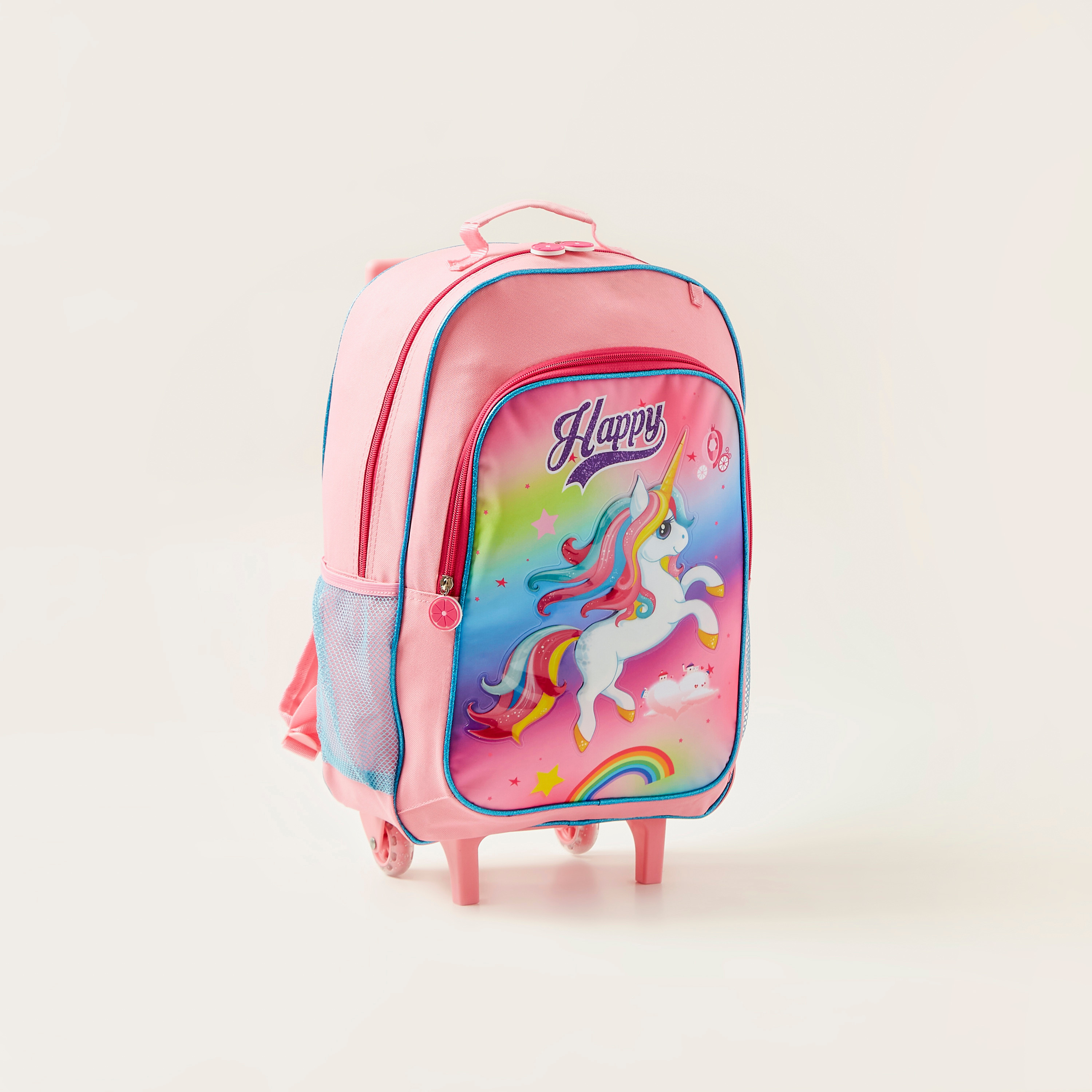 طقم شنطة ظهر بعجلات وطبعات يونيكورن 3 قطع من جونيورز-school-bagsandbackpacks-sets-image-2