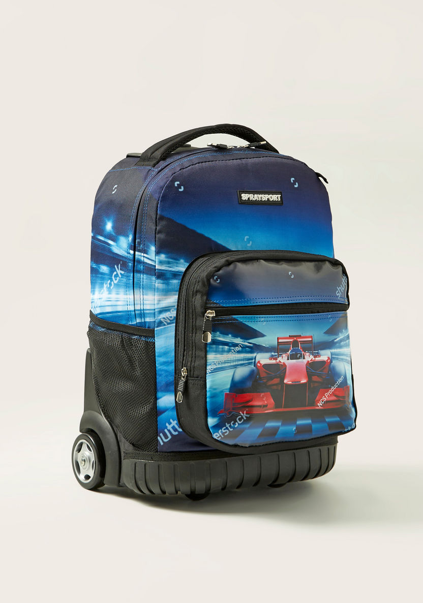 Juniors Car Print 3-Piece Trolley Backpack Set-School Sets-image-1
