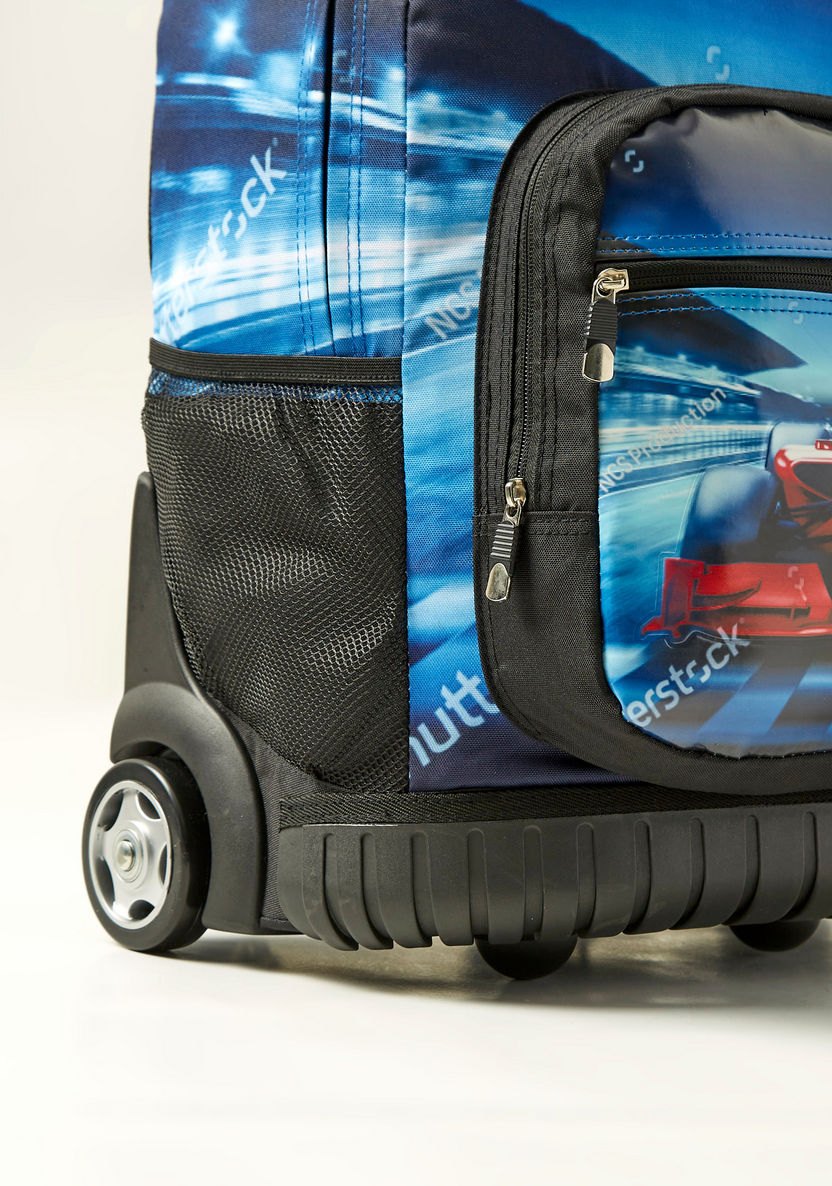 Juniors Car Print 3-Piece Trolley Backpack Set-School Sets-image-3