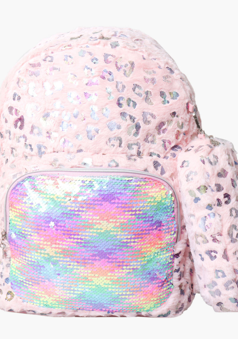 Juniors Textured Backpack with Pencil Case-Backpacks-image-0