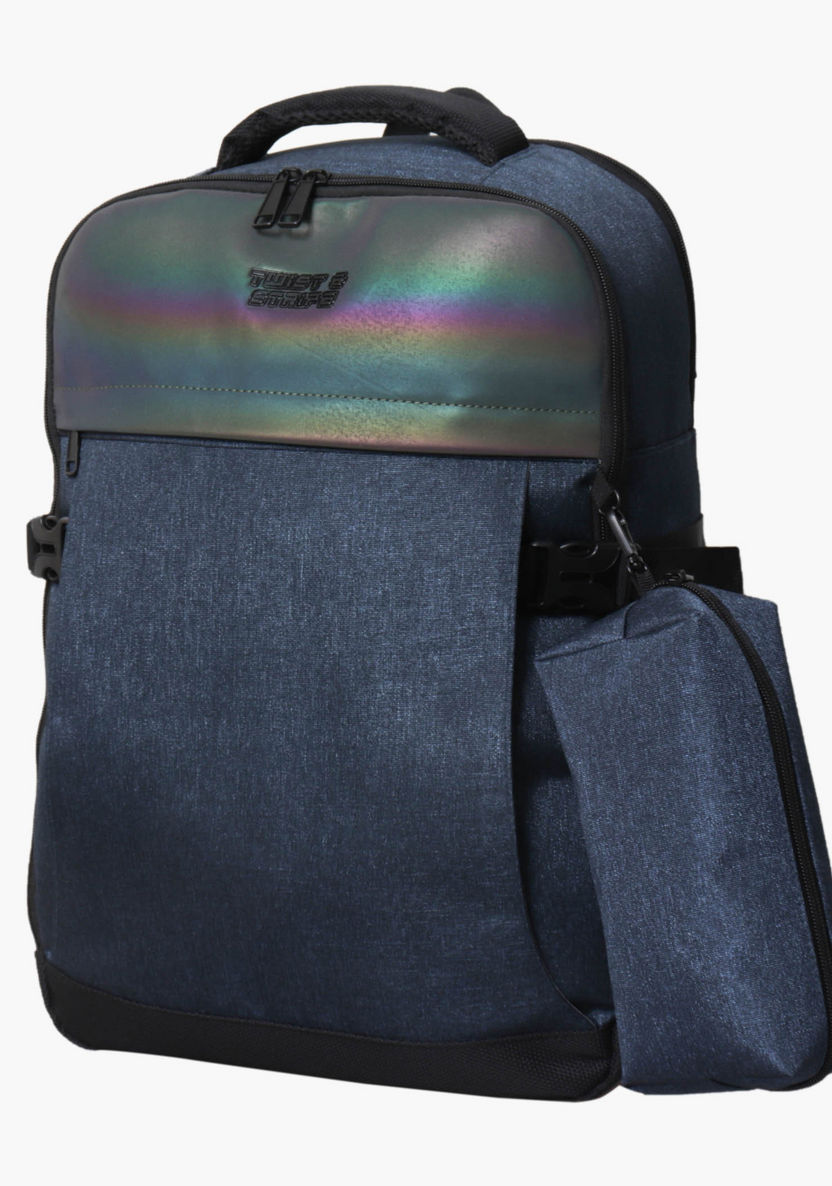 Juniors Textured Backpack with Pencil Case-Backpacks-image-1