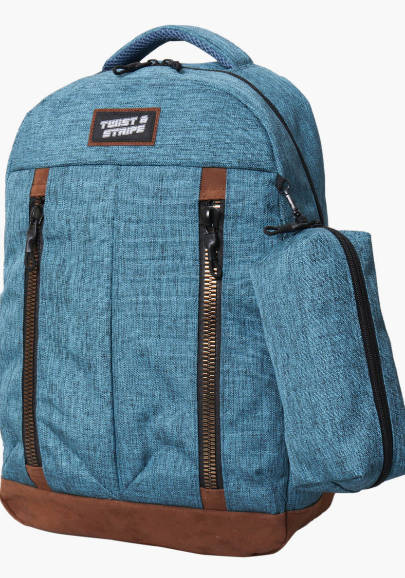 Juniors Textured Backpack with Pencil Case-Backpacks-image-1