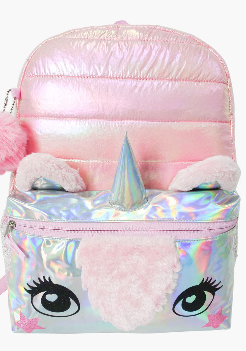 Juniors Unicorn Applique Detail Backpack with Adjustable Straps-Backpacks-image-0