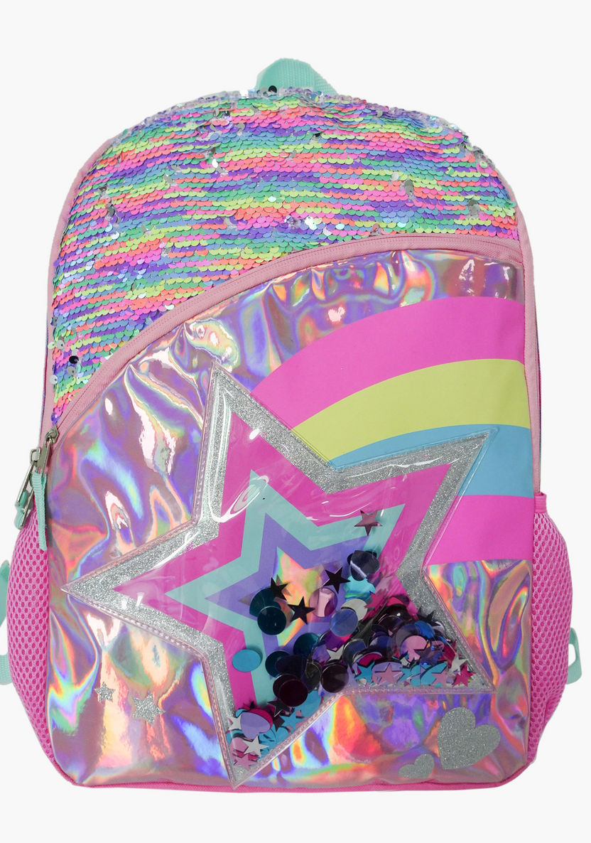 Juniors Textured Backpack with Adjustable Shoulder Straps-Backpacks-image-0