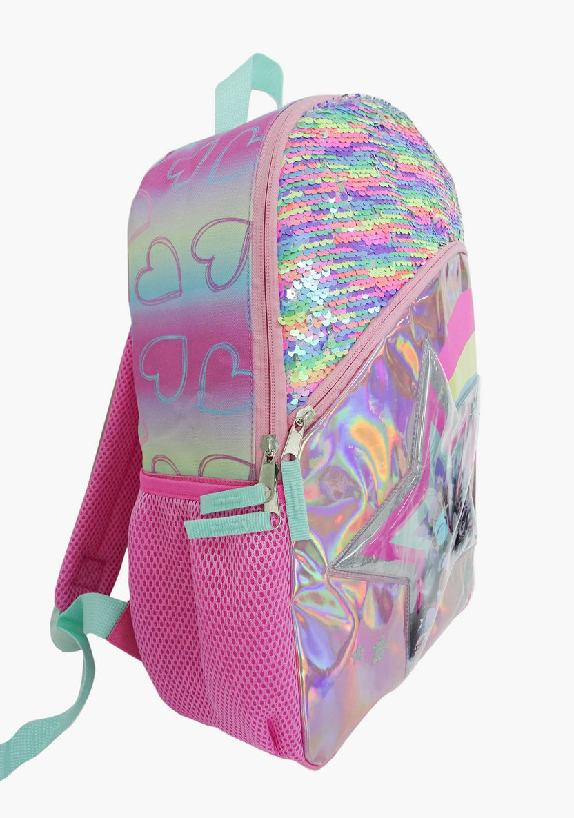 Juniors Textured Backpack with Adjustable Shoulder Straps-Backpacks-image-1