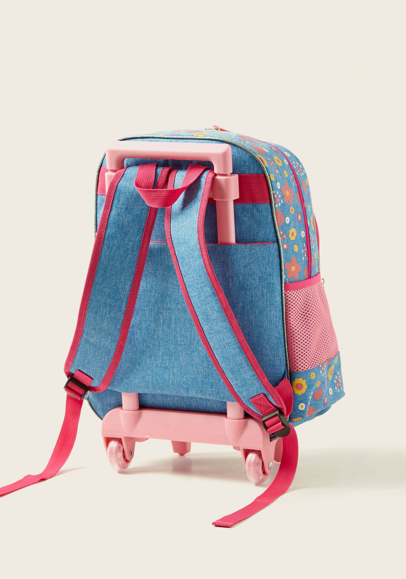 Juniors Flamingo Print 3-Piece Trolley Backpack Set-School Sets-image-4
