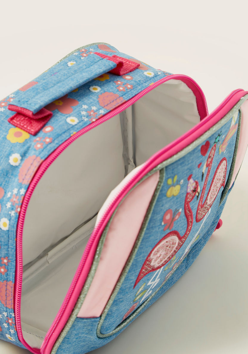 Juniors Flamingo Print 3-Piece Trolley Backpack Set-School Sets-image-7