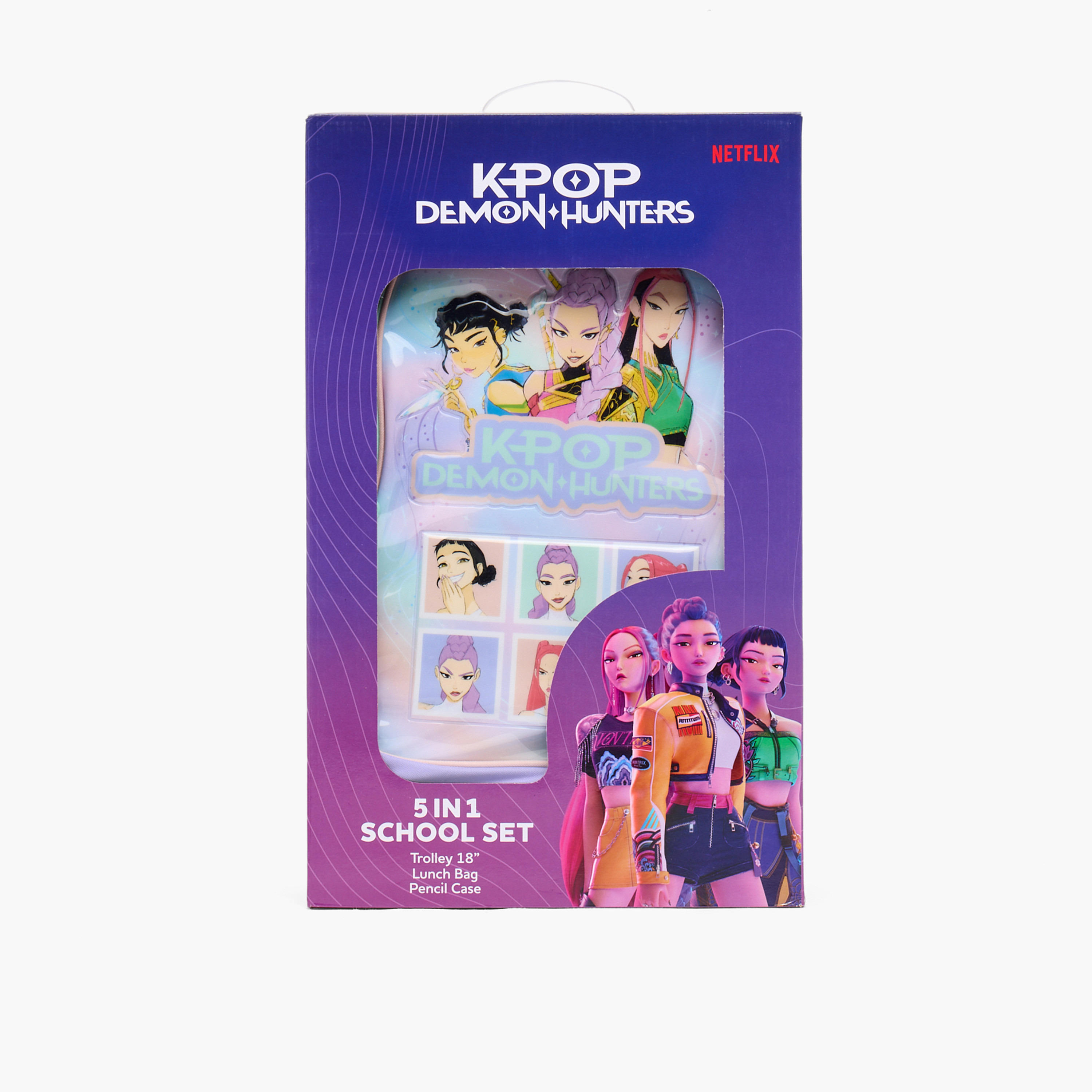 NETFLIX KPop Demon Hunters 3-Piece Trolley Bag Set for Girls 13+ Years with Lunch Box-school-bagsandbackpacks-trolleybags-image-17
