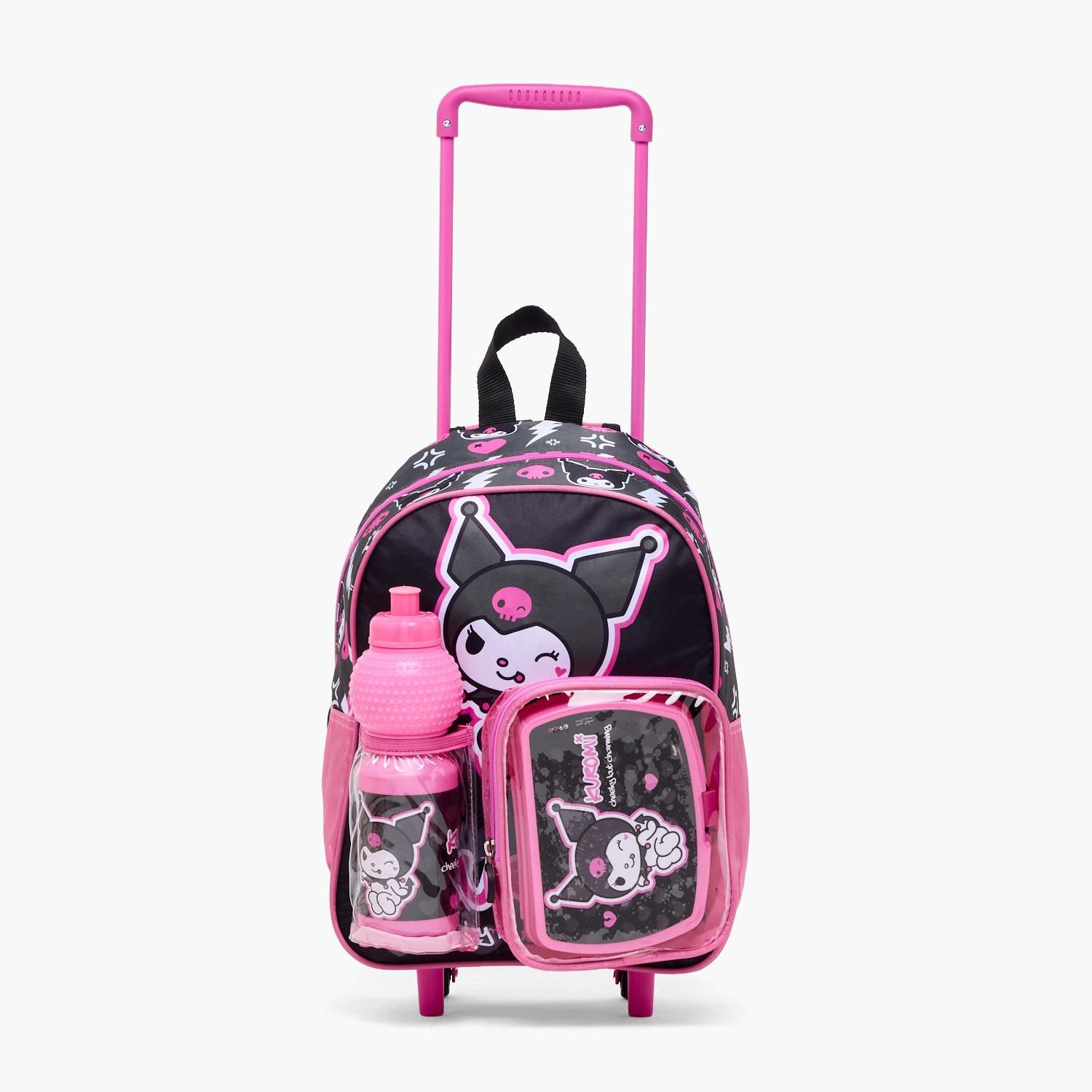 طقم شنطة ترولي مدرسية من 3 قطع بطبعات كورومي للبنات بعمر 8 إلى 13 سنة مع صندوق غداء-school-bagsandbackpacks-trolleybags-image-5
