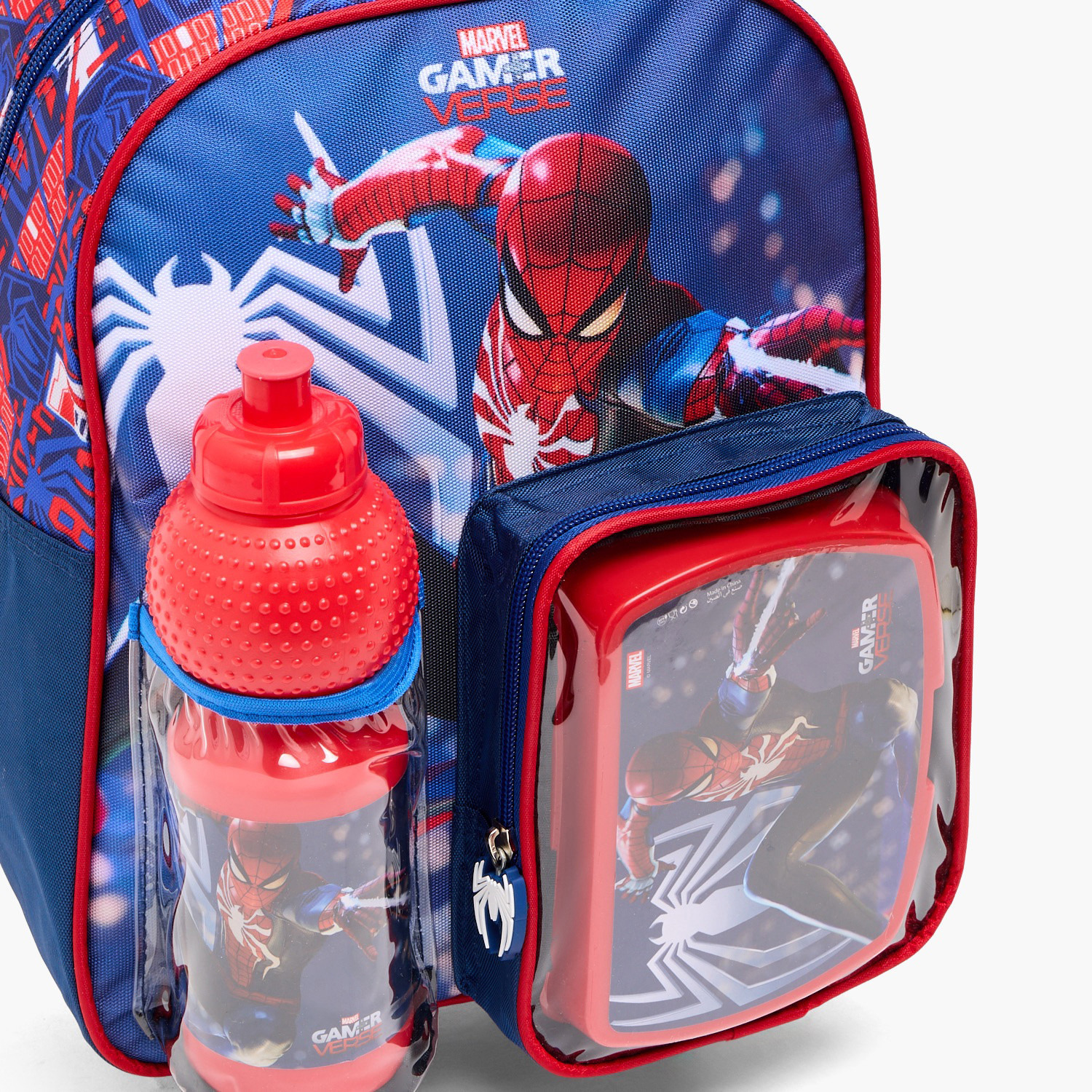 طقم شنطة مدرسية ترولي بطبعات سبايدرمان مع صندوق غداء 3 قطع للبنات من 8-13 سنة-school-bagsandbackpacks-trolleybags-image-5
