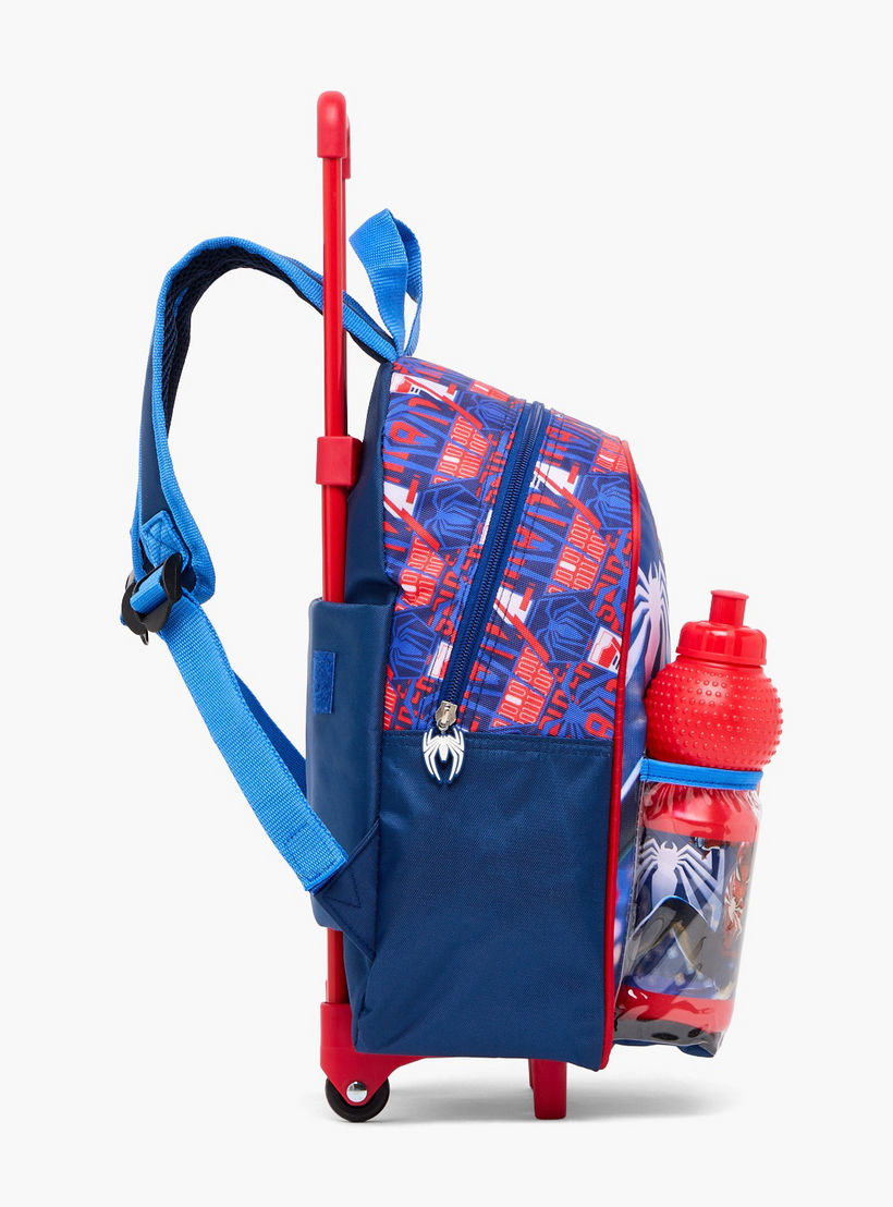 طقم شنطة مدرسية ترولي بطبعات سبايدرمان مع صندوق غداء 3 قطع للبنات من 8-13 سنة-school-bagsandbackpacks-trolleybags-image-8
