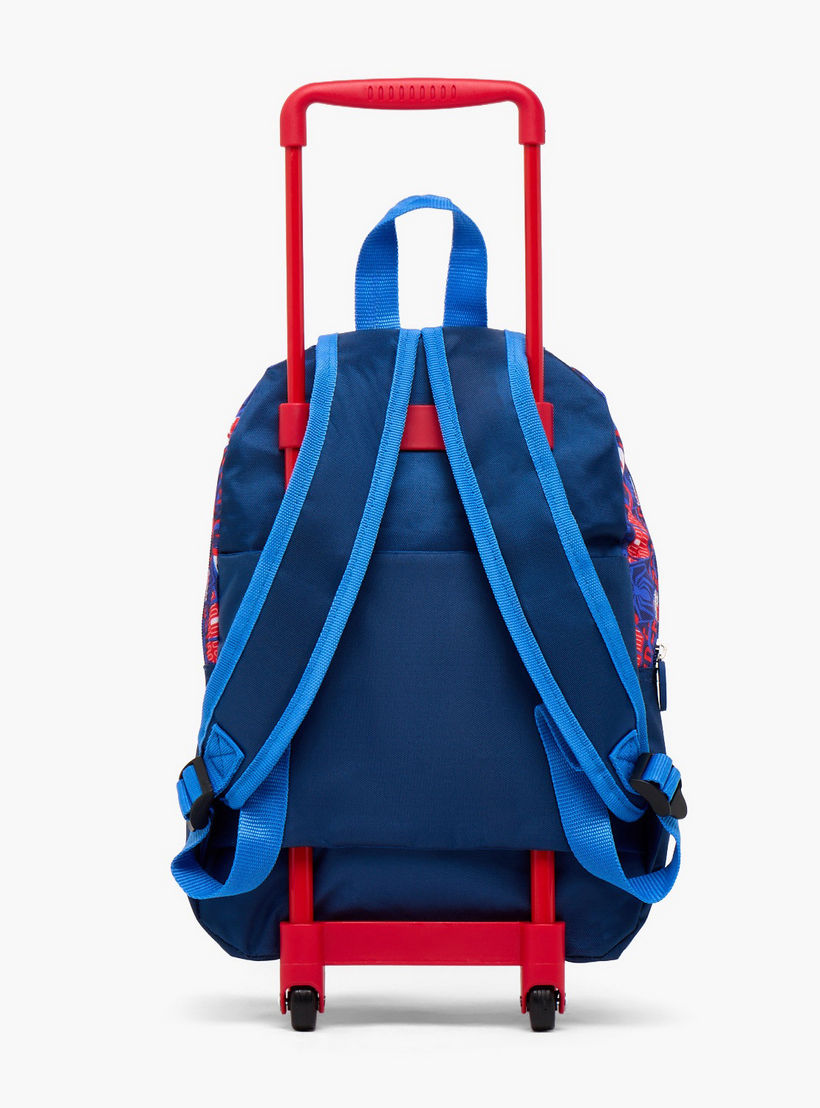 طقم شنطة مدرسية ترولي بطبعات سبايدرمان مع صندوق غداء 3 قطع للبنات من 8-13 سنة-school-bagsandbackpacks-trolleybags-image-9