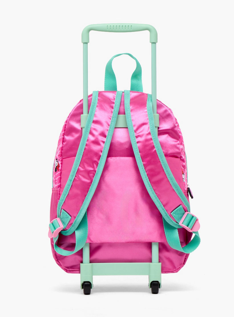 طقم شنطة مدرسية ترولي بطبعات ميني ماوس مع صندوق غداء 3 قطع للبنات من 8-13 سنة-school-bagsandbackpacks-trolleybags-image-10