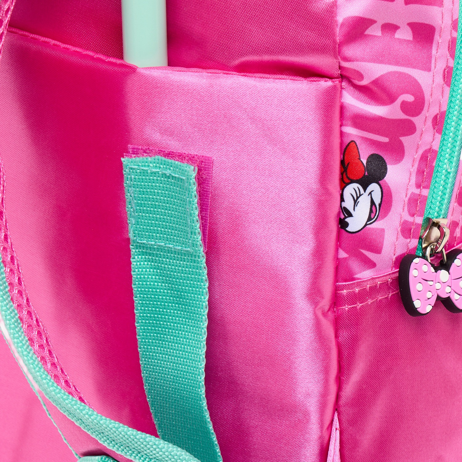 طقم شنطة مدرسية ترولي بطبعات ميني ماوس مع صندوق غداء 3 قطع للبنات من 8-13 سنة-school-bagsandbackpacks-trolleybags-image-11
