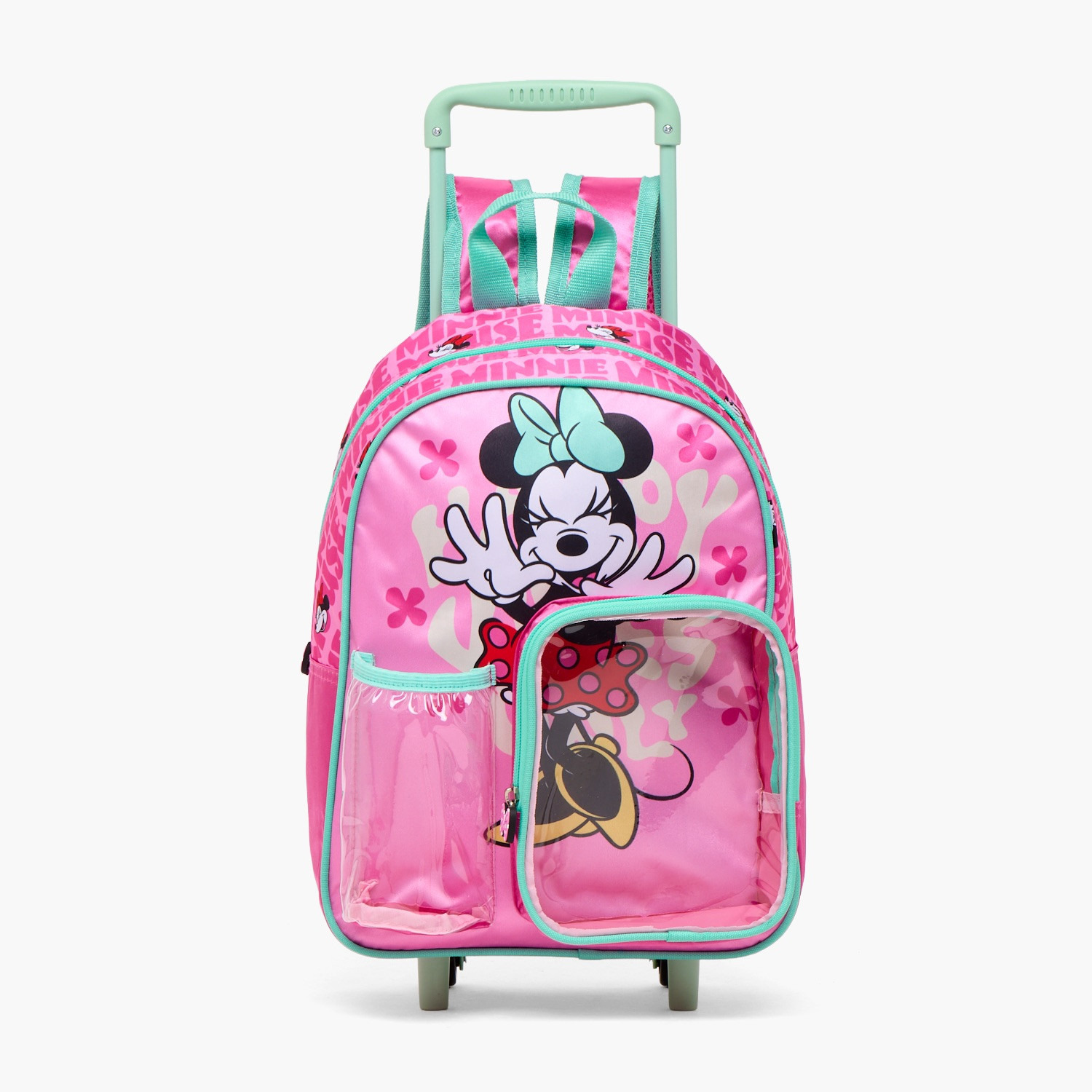 طقم شنطة مدرسية ترولي بطبعات ميني ماوس مع صندوق غداء 3 قطع للبنات من 8-13 سنة-school-bagsandbackpacks-trolleybags-image-4
