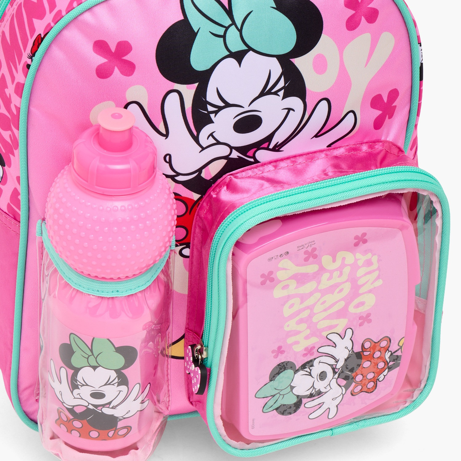 طقم شنطة مدرسية ترولي بطبعات ميني ماوس مع صندوق غداء 3 قطع للبنات من 8-13 سنة-school-bagsandbackpacks-trolleybags-image-6