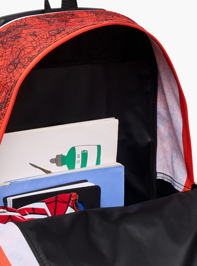 طقم شنطة ترولي وصندوق غداء وقارورة 5 قطع بتصميم سبايدرمان للأولاد بعمر 13 سنة فما فوق-school-bagsandbackpacks-trolleybags-image-7