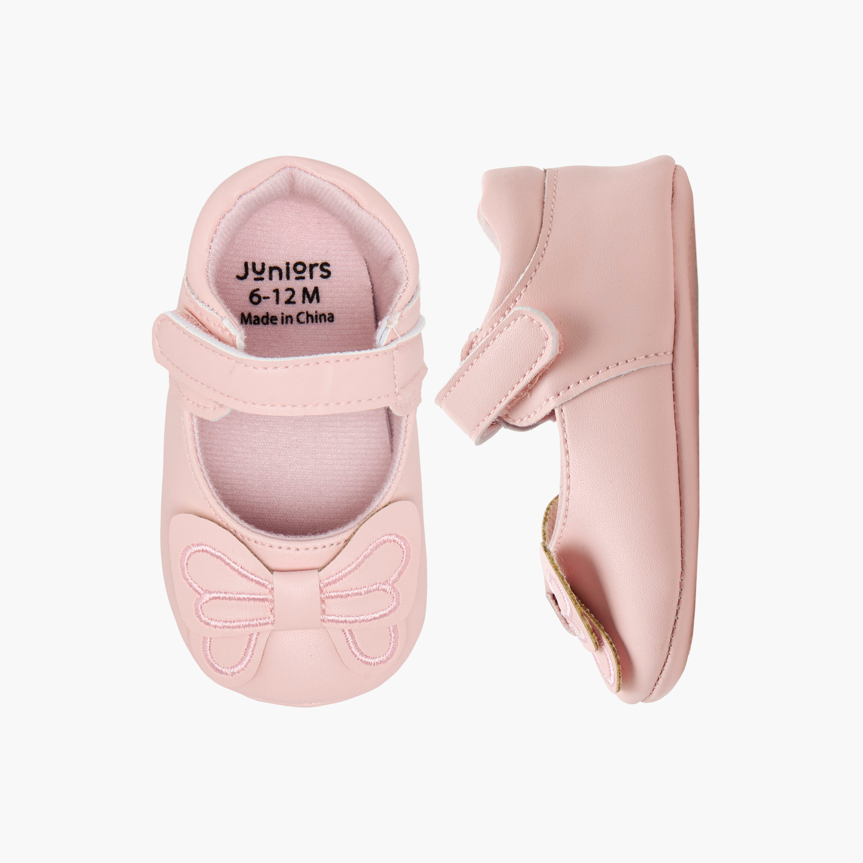 Juniors Booties with Hook and Loop Closure-baby-girls-shoes-booties-image-1