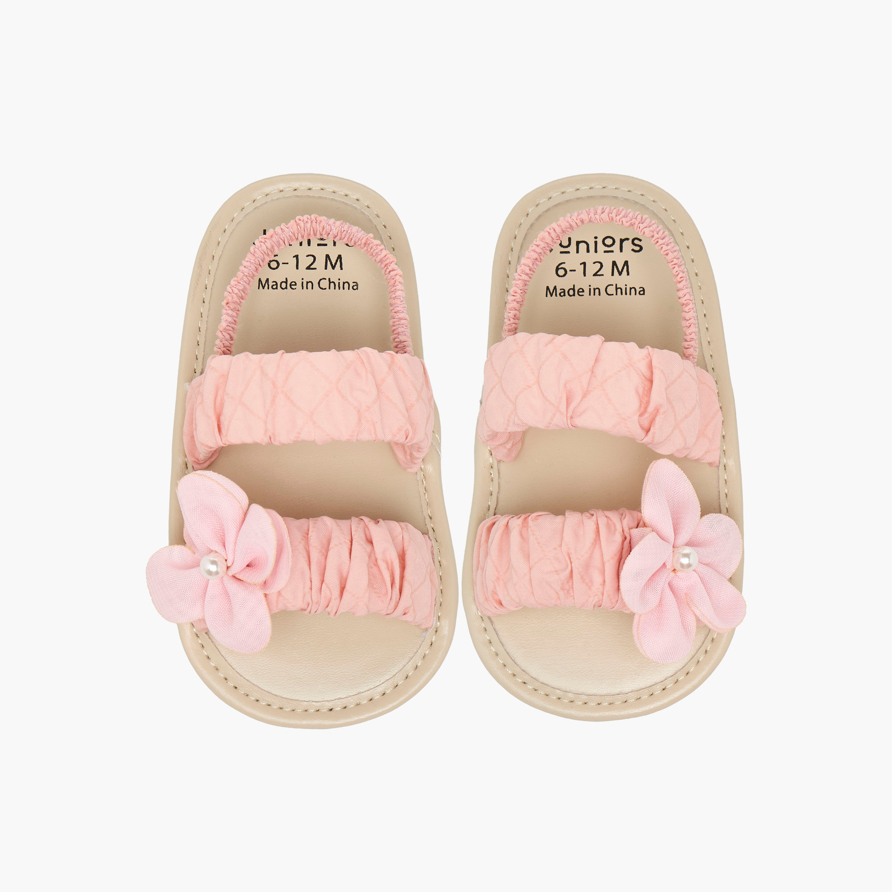 Juniors Sandals with Backstrap, Floral Accent-baby-girls-shoes-sandals-image-1