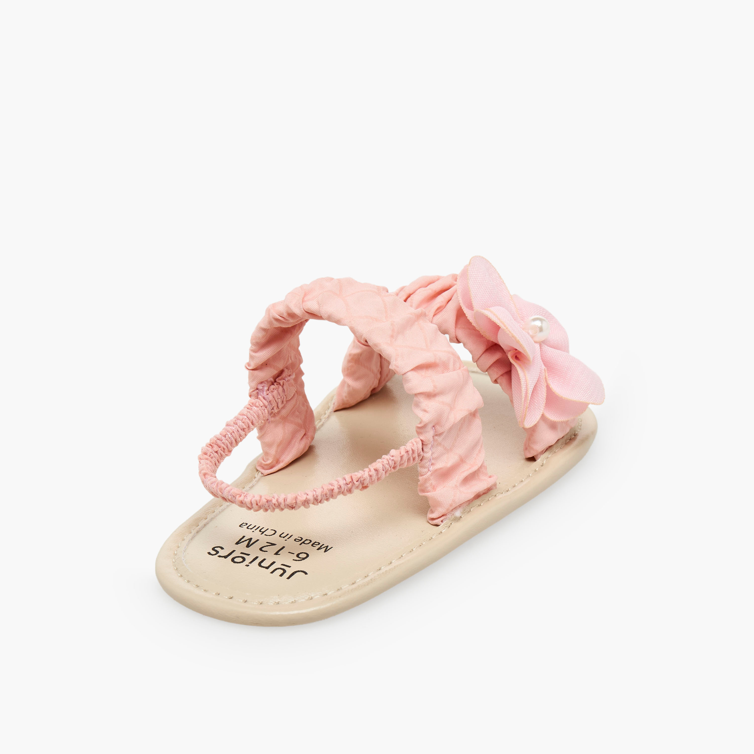 Juniors Sandals with Backstrap, Floral Accent-baby-girls-shoes-sandals-image-3